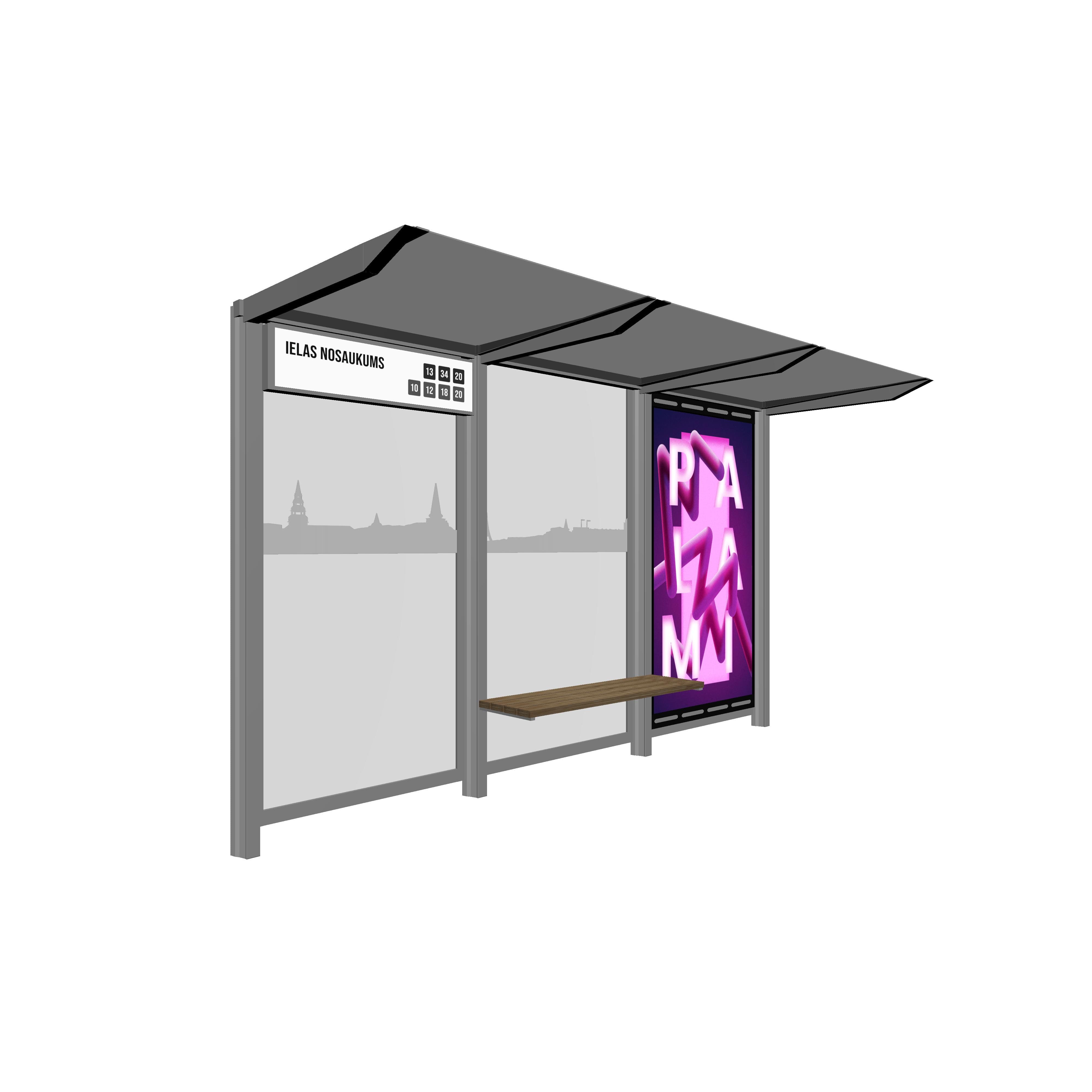 Bus Shelter RIGA Rear Section LED Display