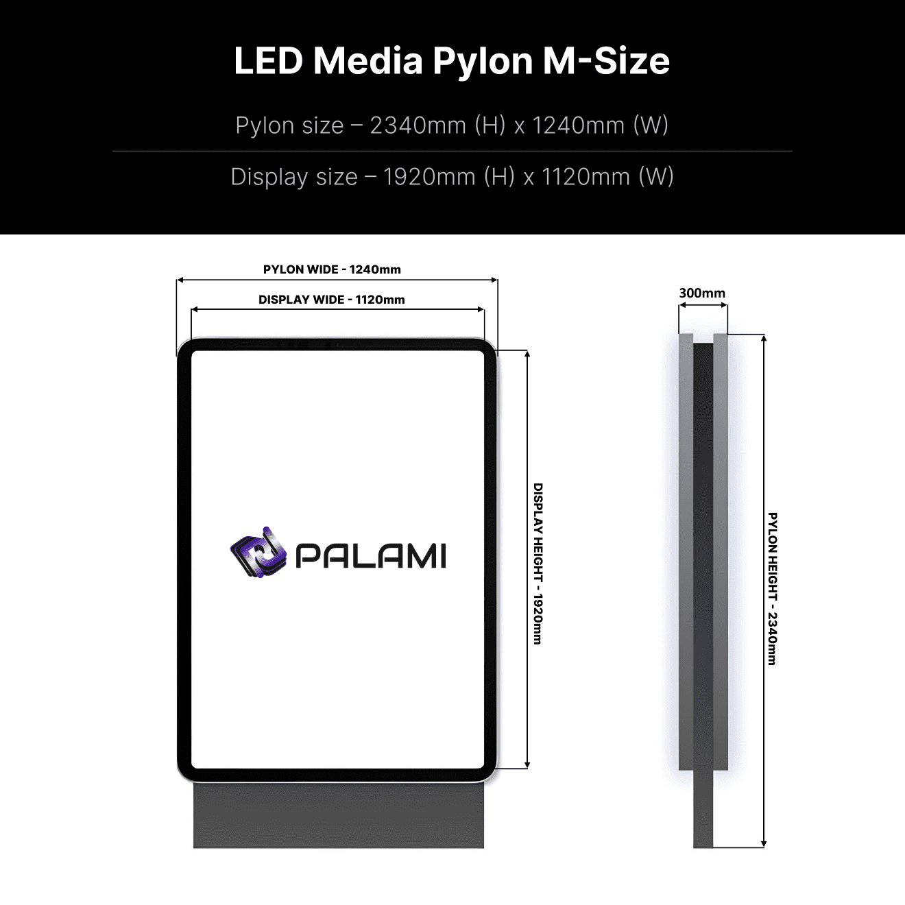 LED Media Pylon M-Size - Medium-Scale Digital Advertising Display