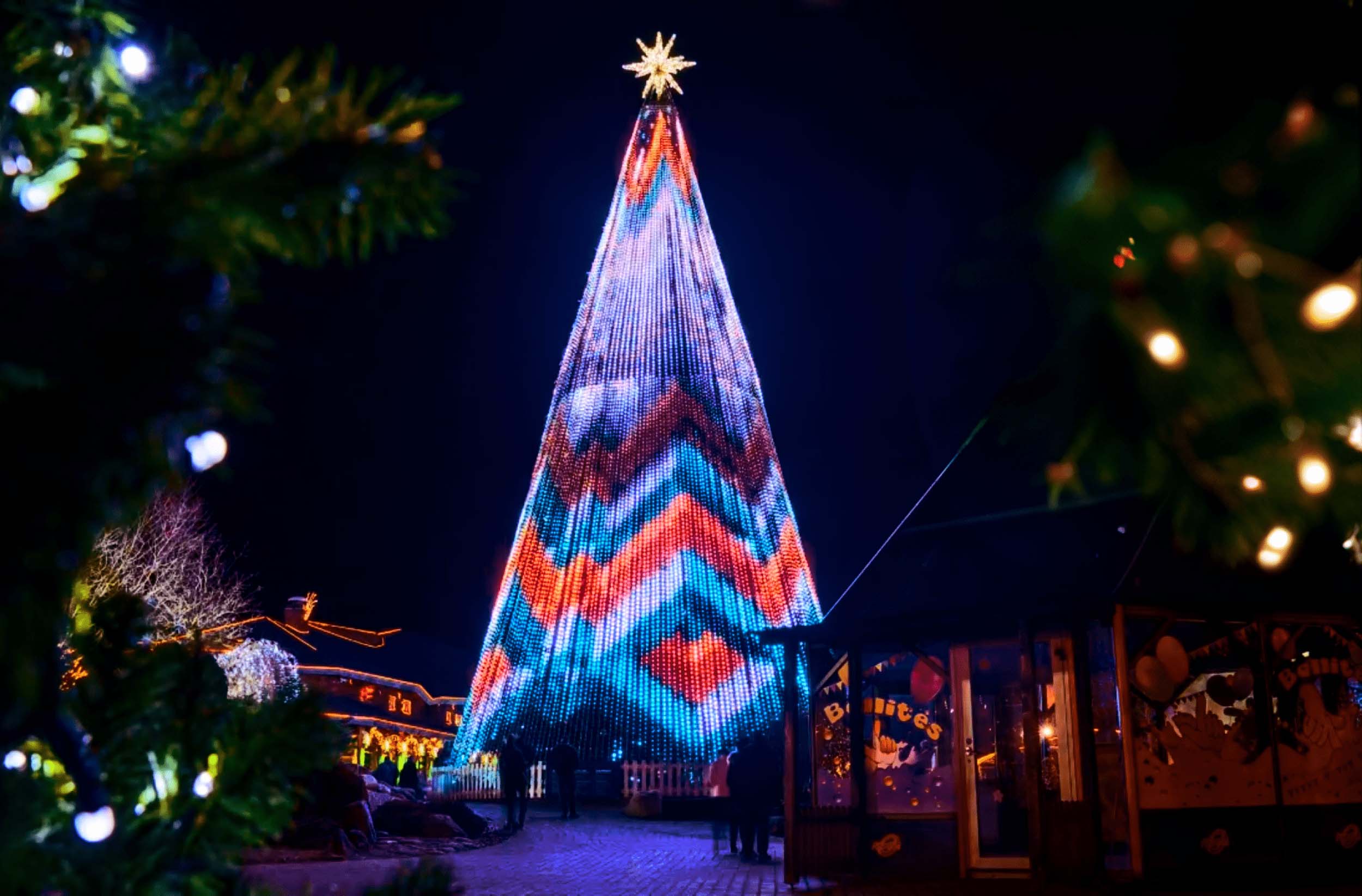 PALAMI Group Interactive LED Lighting Full Colour Display Installed On Christmas Tree In Lido Riga