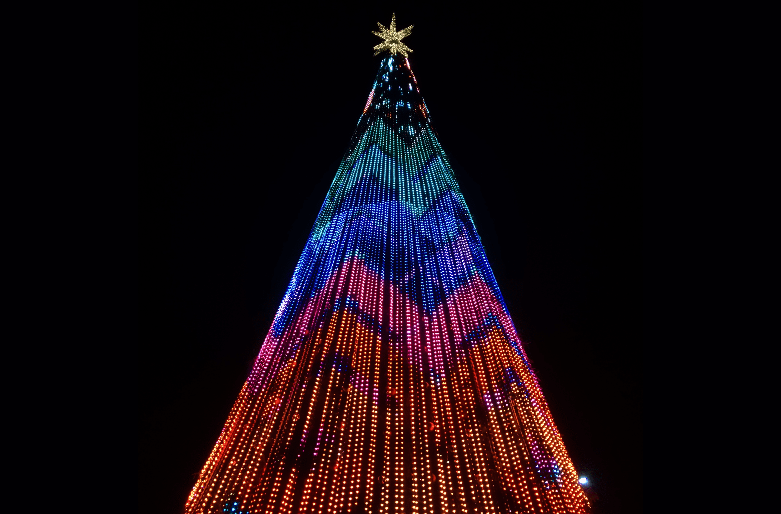 PALAMI Group Interactive LED Lighting Display Installed On Christmas Tree In Riga