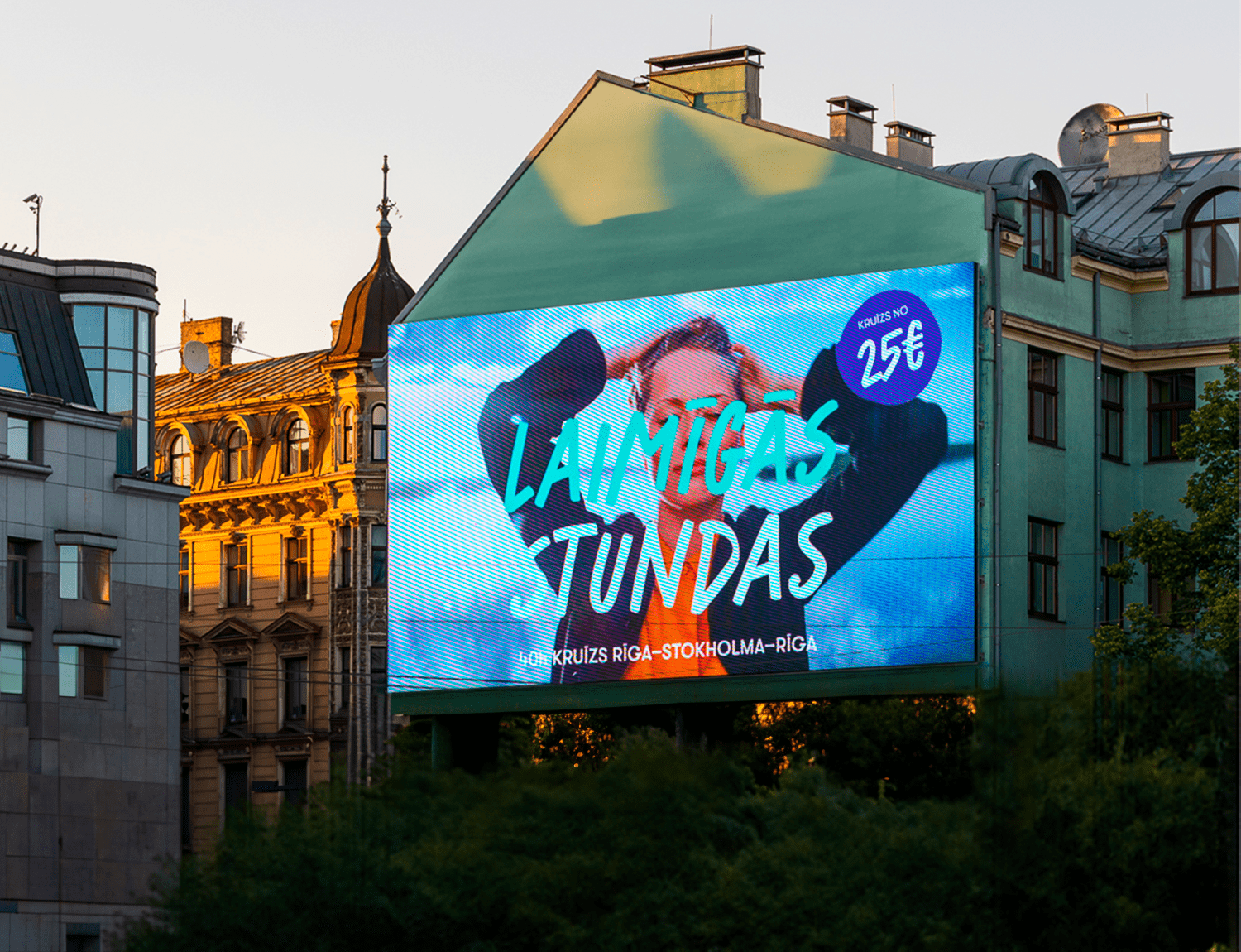 PALAMI Group Outdoor LED Video Screen Displaying Advertising