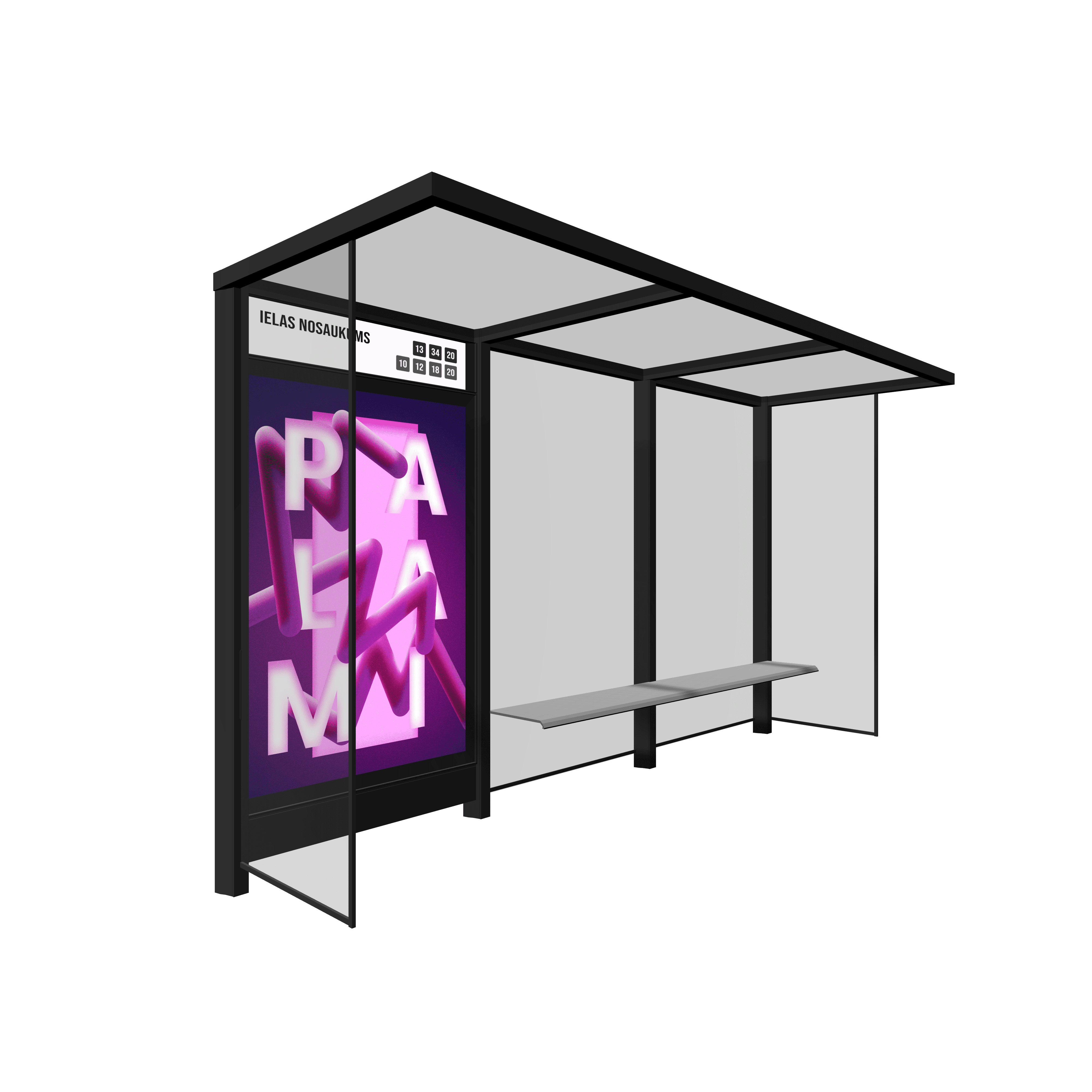 Bus Shelter OSLO Rear Section LED Display by PALAMI Group