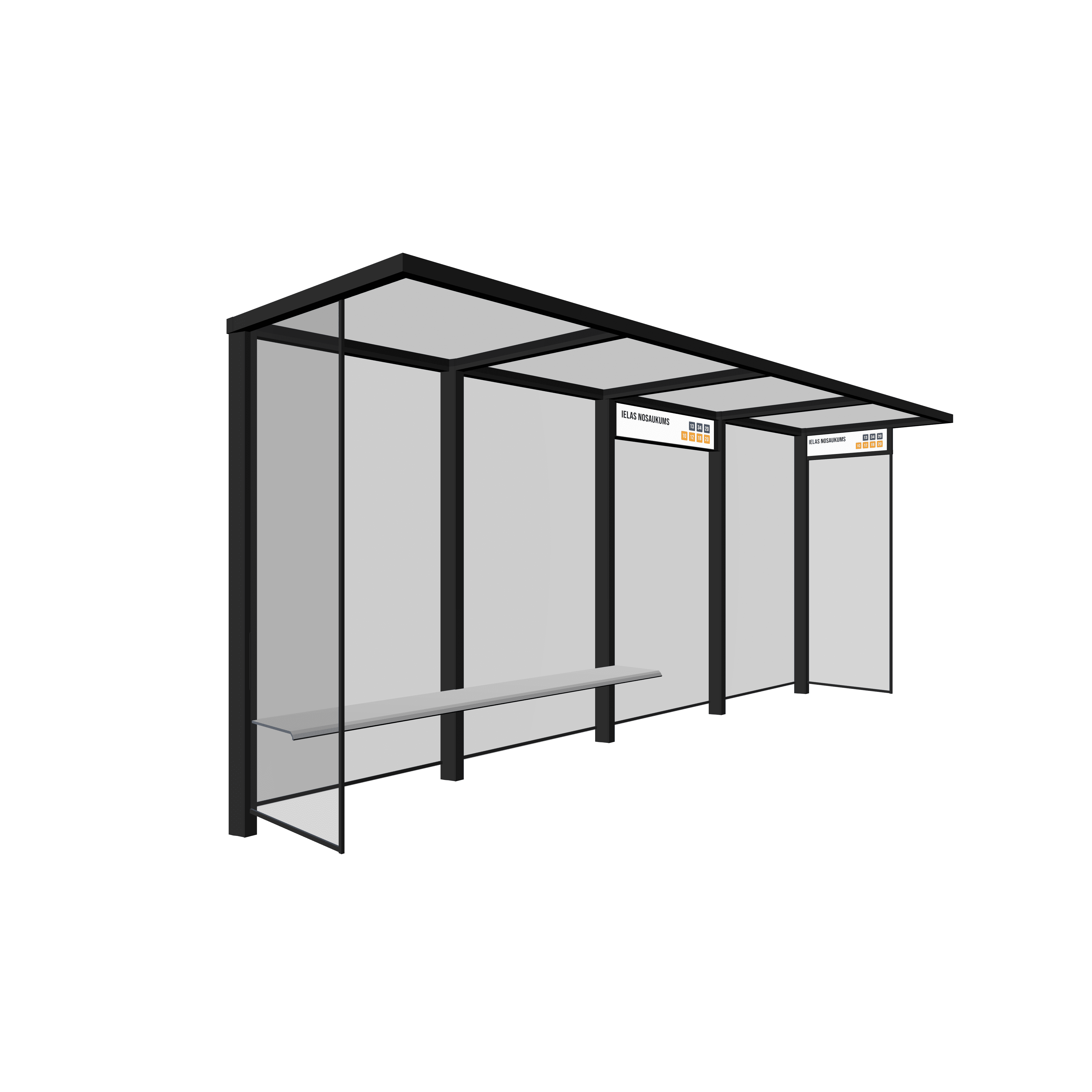 Bus Shelter OSLO M-Size With Medium-Sized Display By PALAMI Group