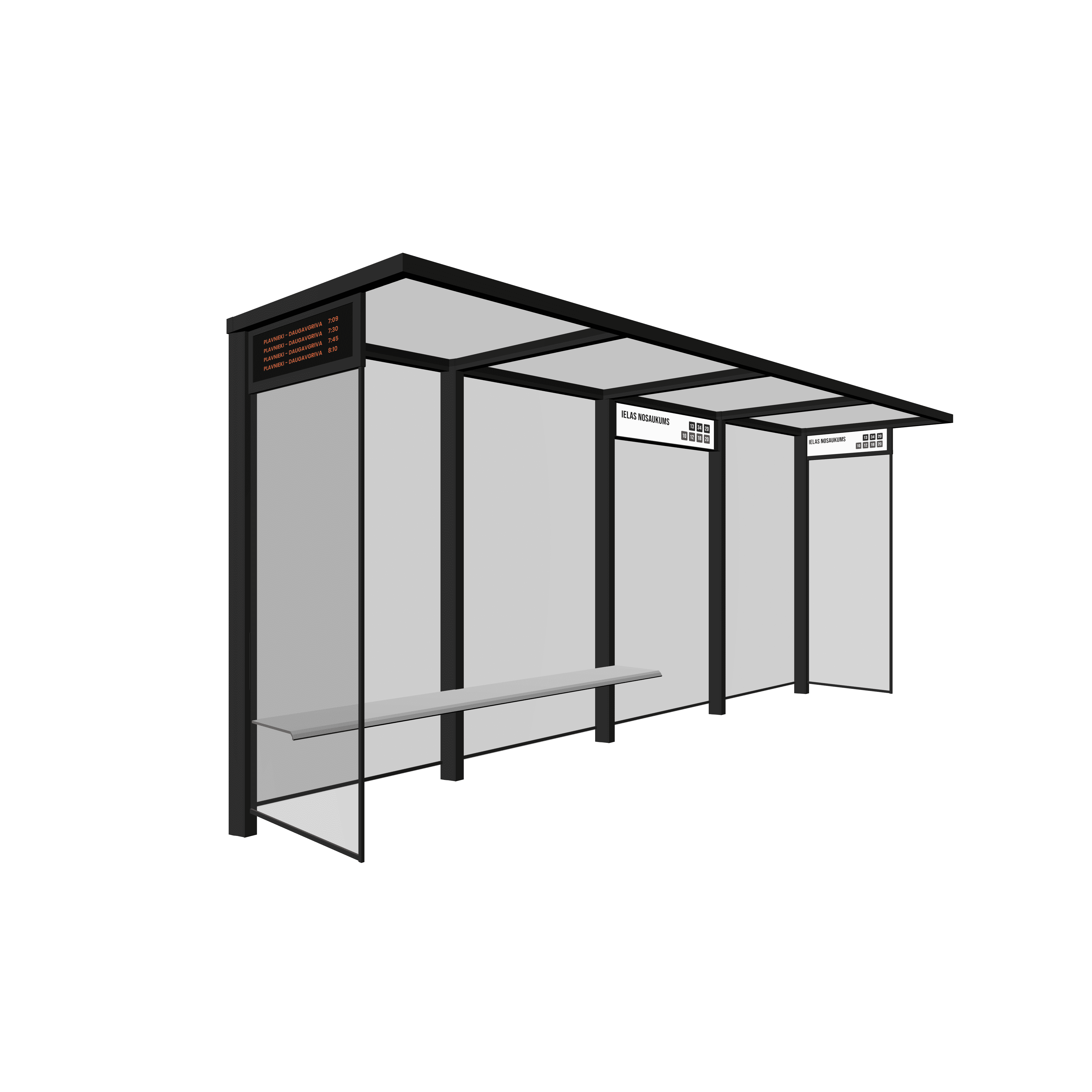 Bus Shelter (S/M) Timetable LED Display by PALAMI Group - Compact Real-Time Schedule Display for Commuters