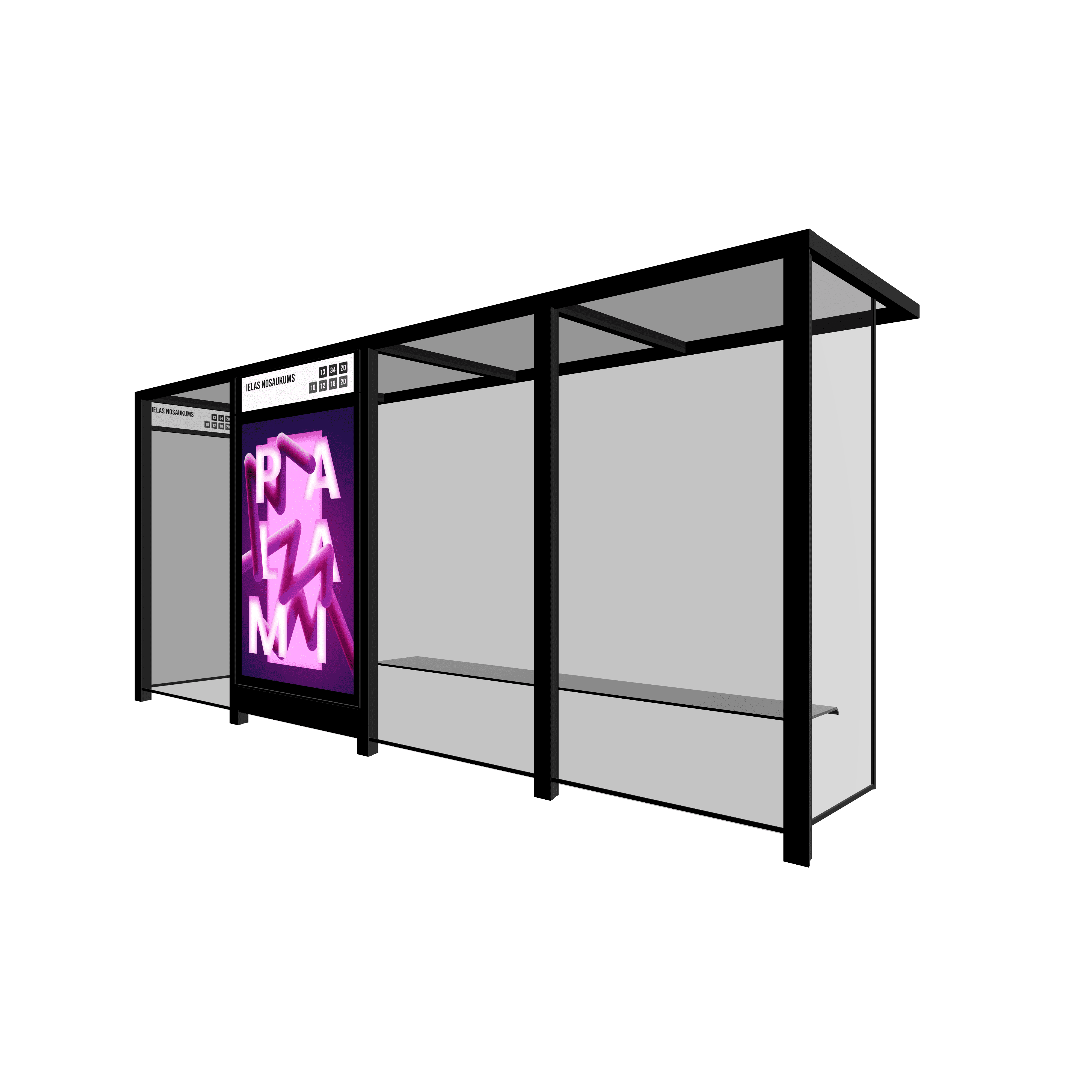 Bus Shelter OSLO Rear Section LED Display by PALAMI Group