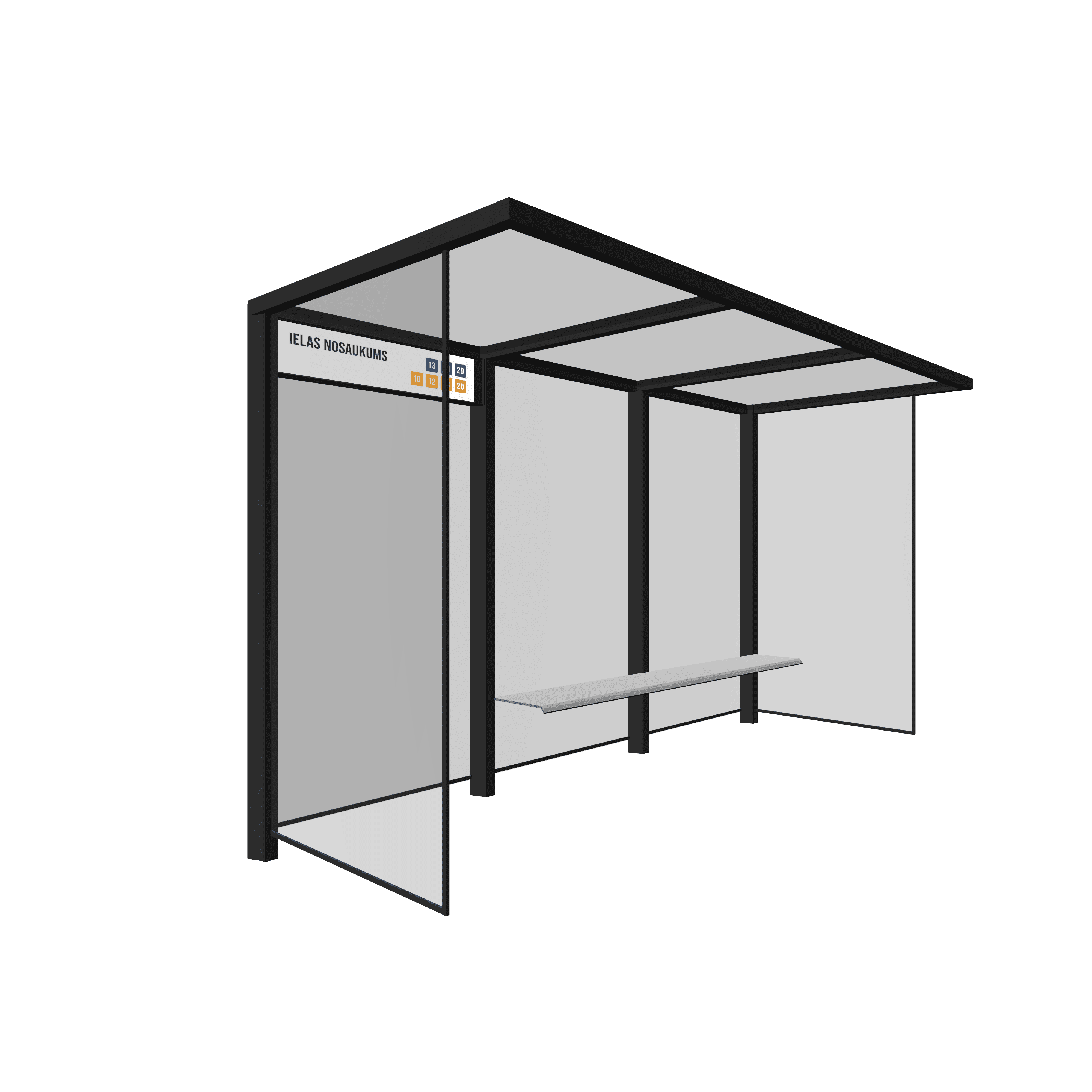 Bus Shelter OSLO L-Size With Large Integrated Display By PALAMI Group