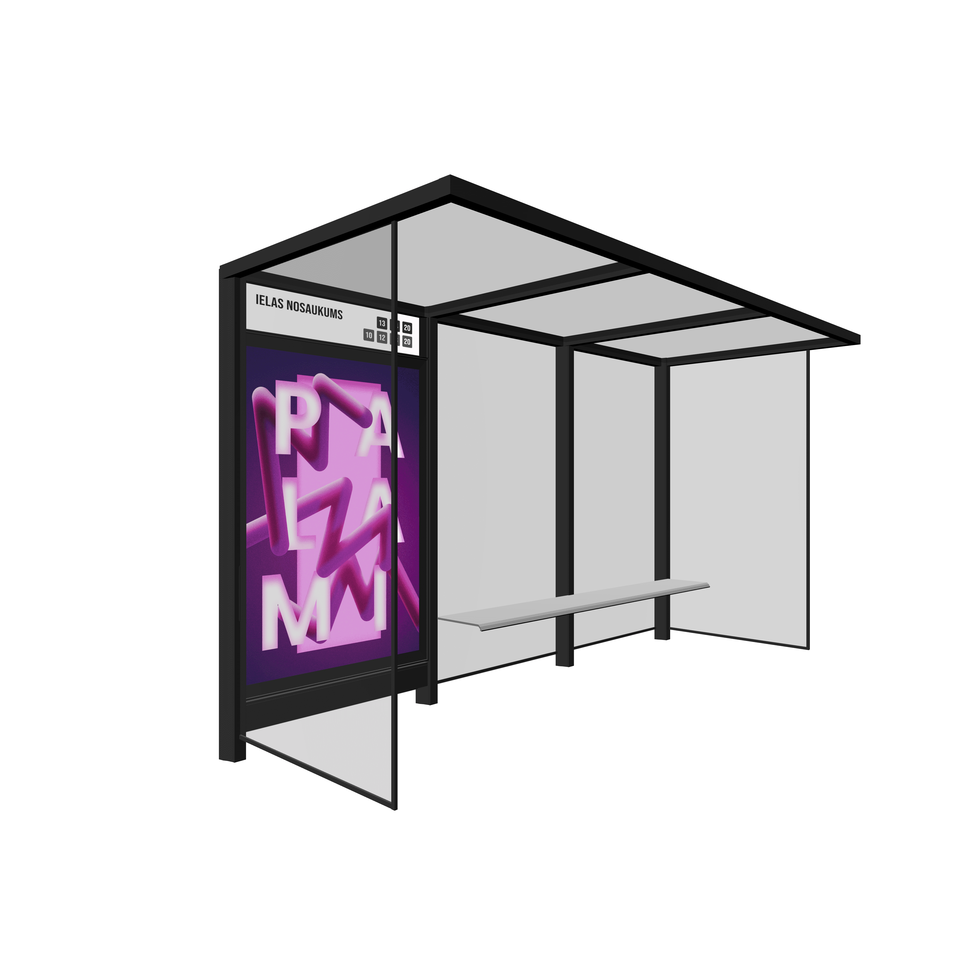 Bus Shelter OSLO Rear Section LED Display by PALAMI Group