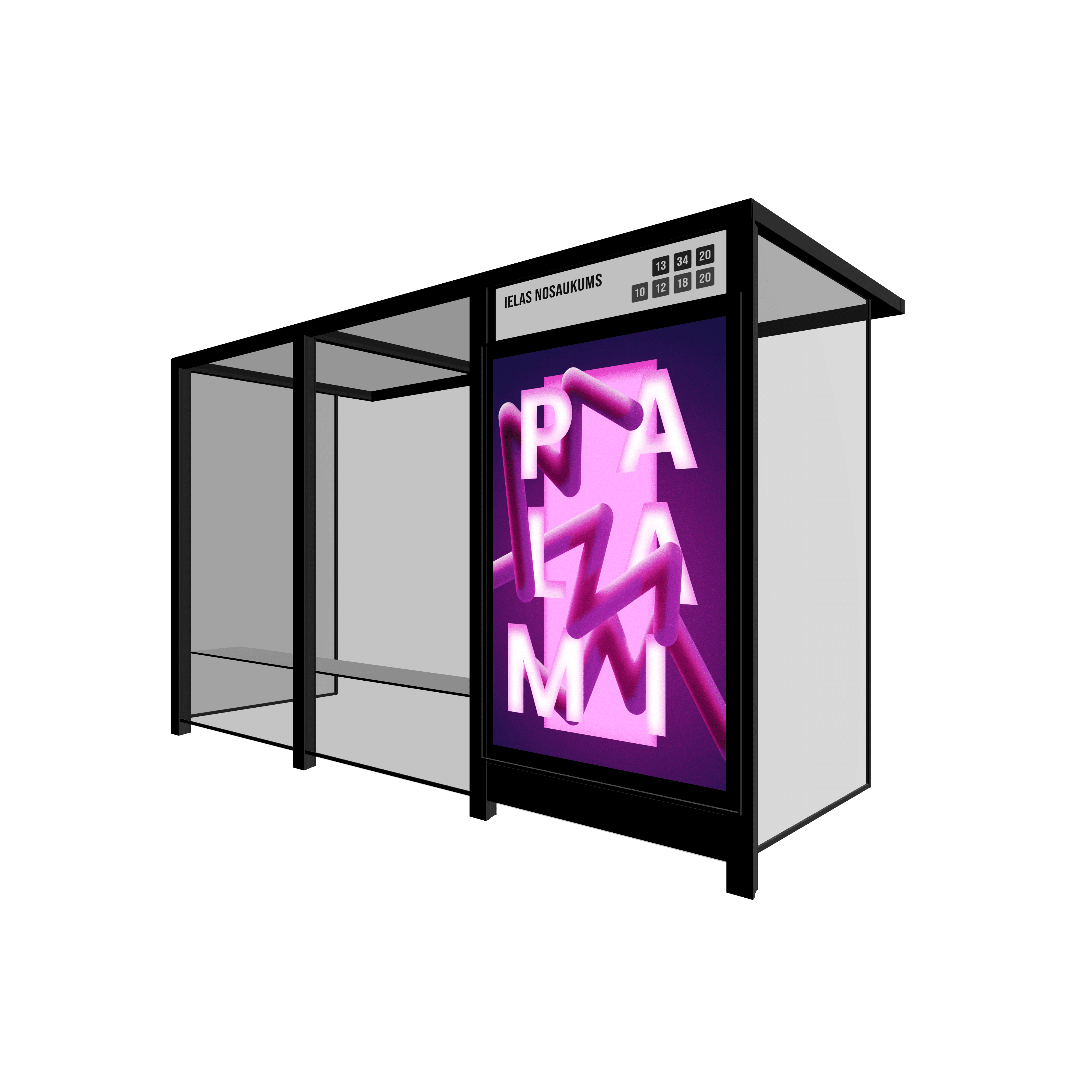 Bus Shelter OSLO Rear Section LED Display by PALAMI Group