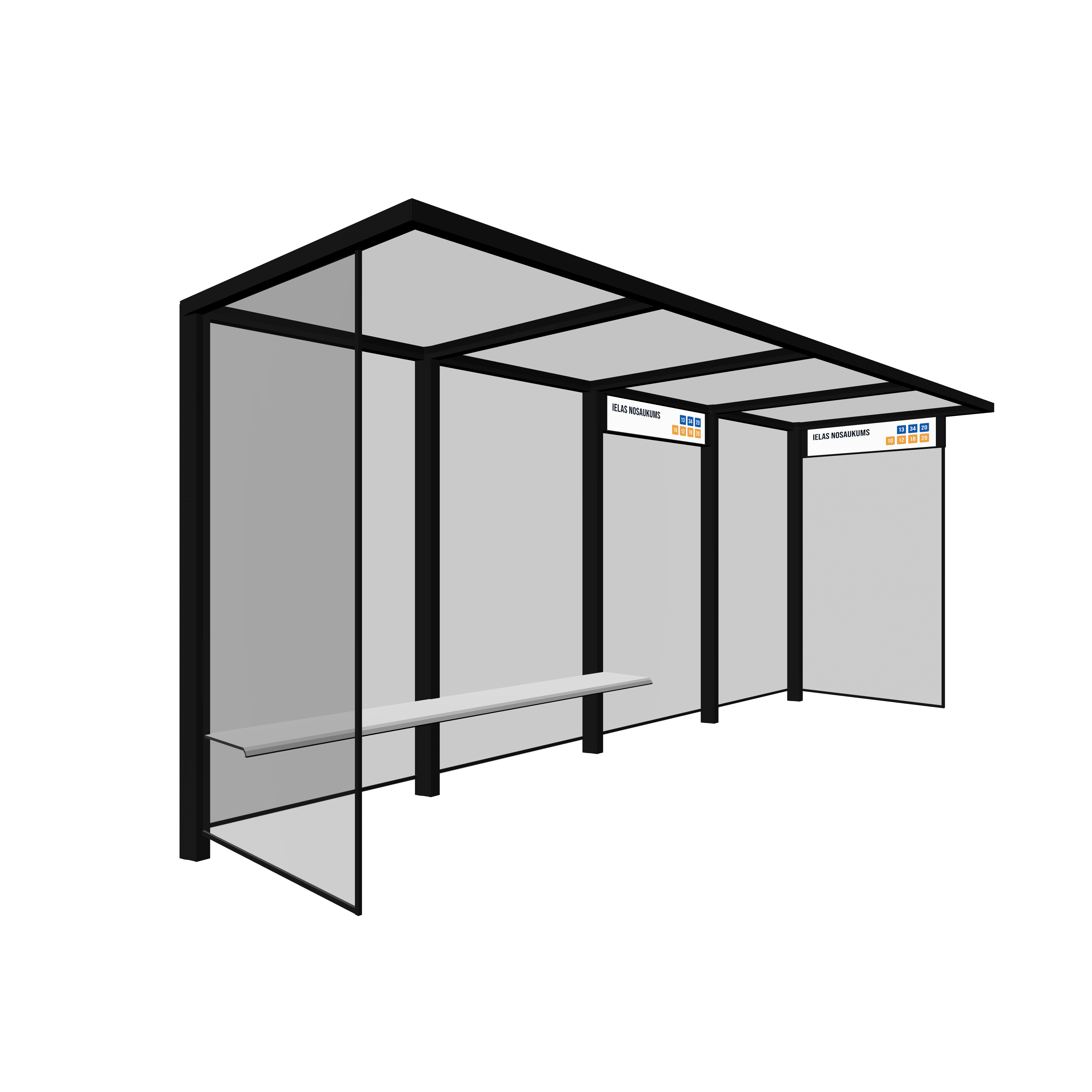 Bus Shelter OSLO XL-Size With Extra-Large Display By PALAMI Group