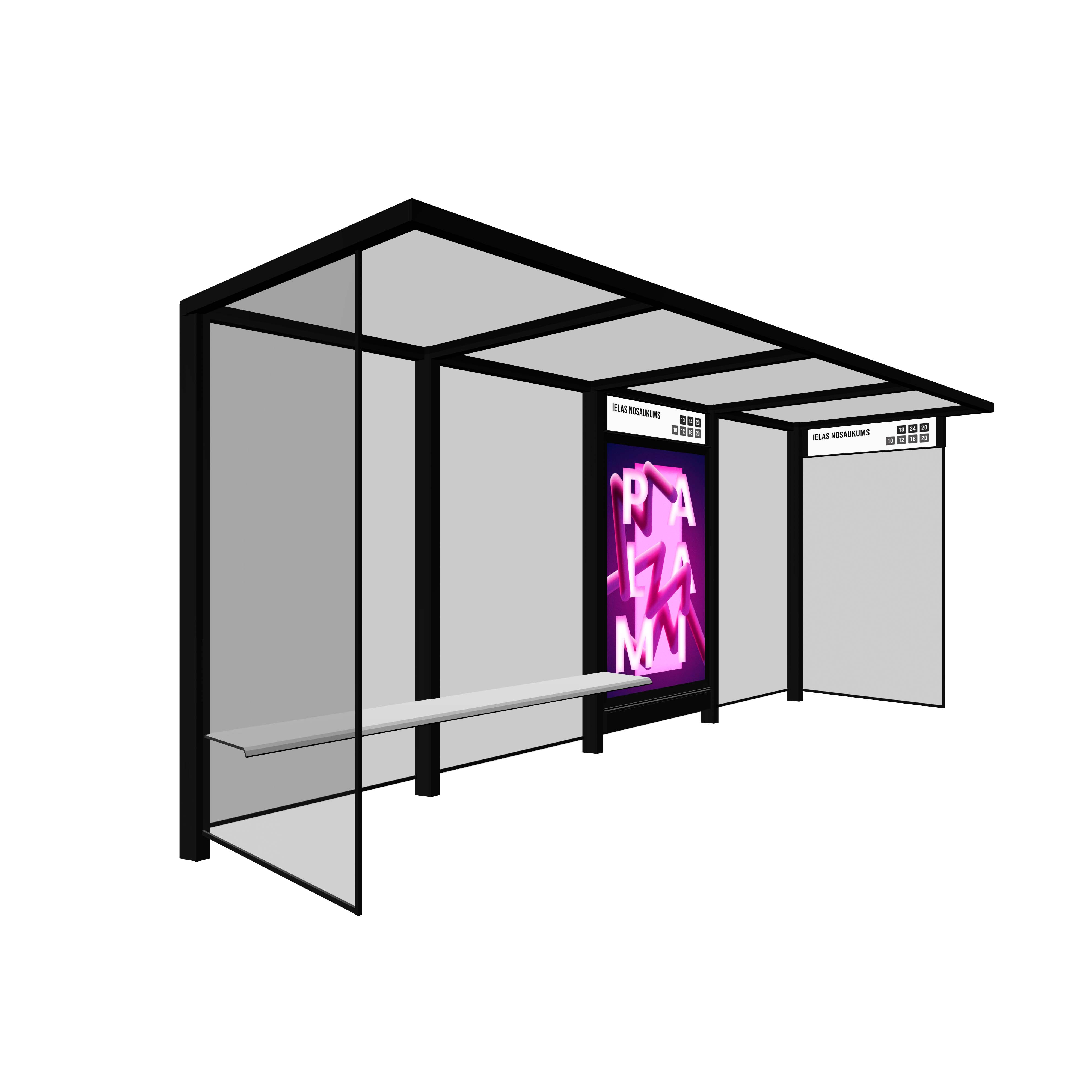 Bus Shelter OSLO Rear Section LED Display by PALAMI Group