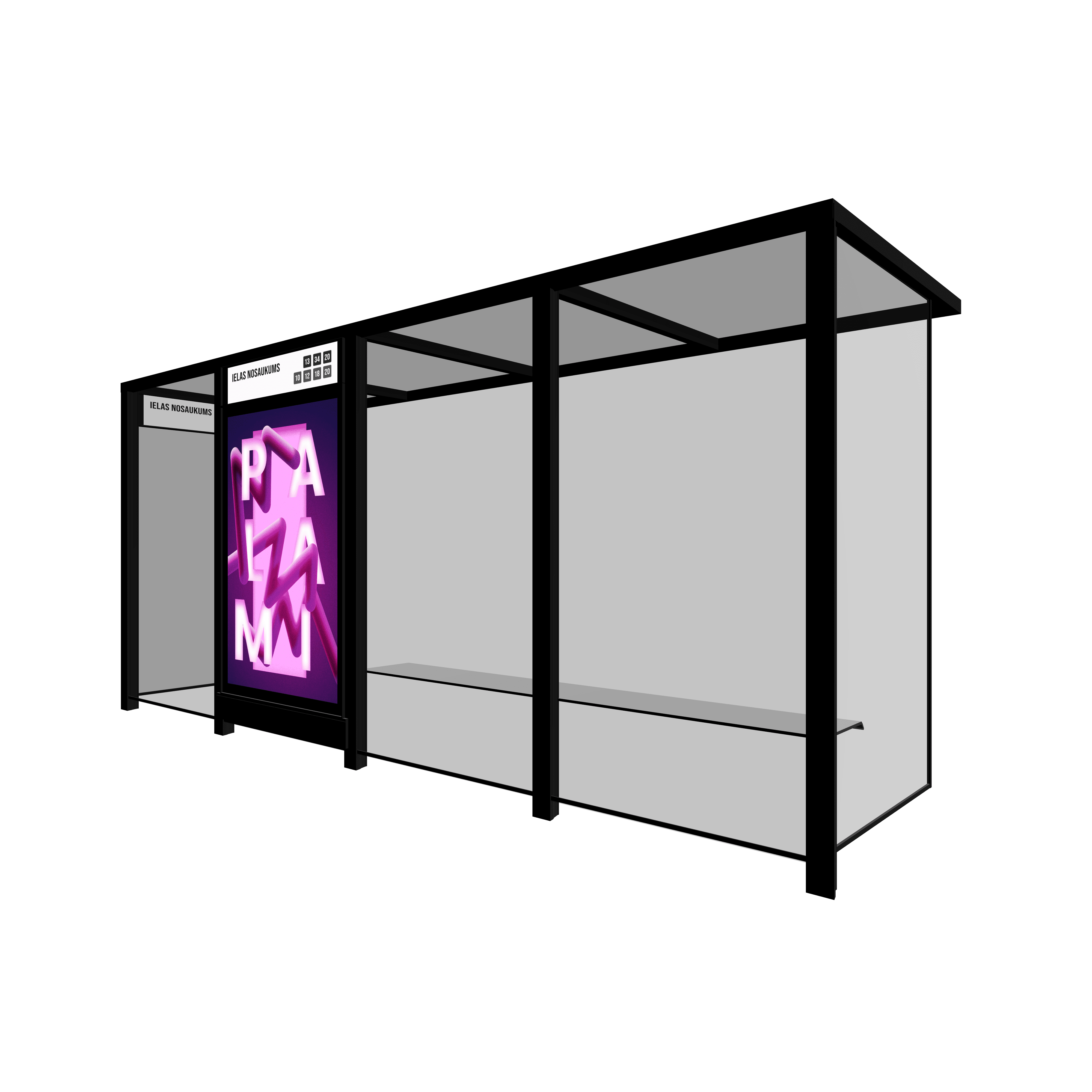 Bus Shelter OSLO Rear Section LED Display by PALAMI Group