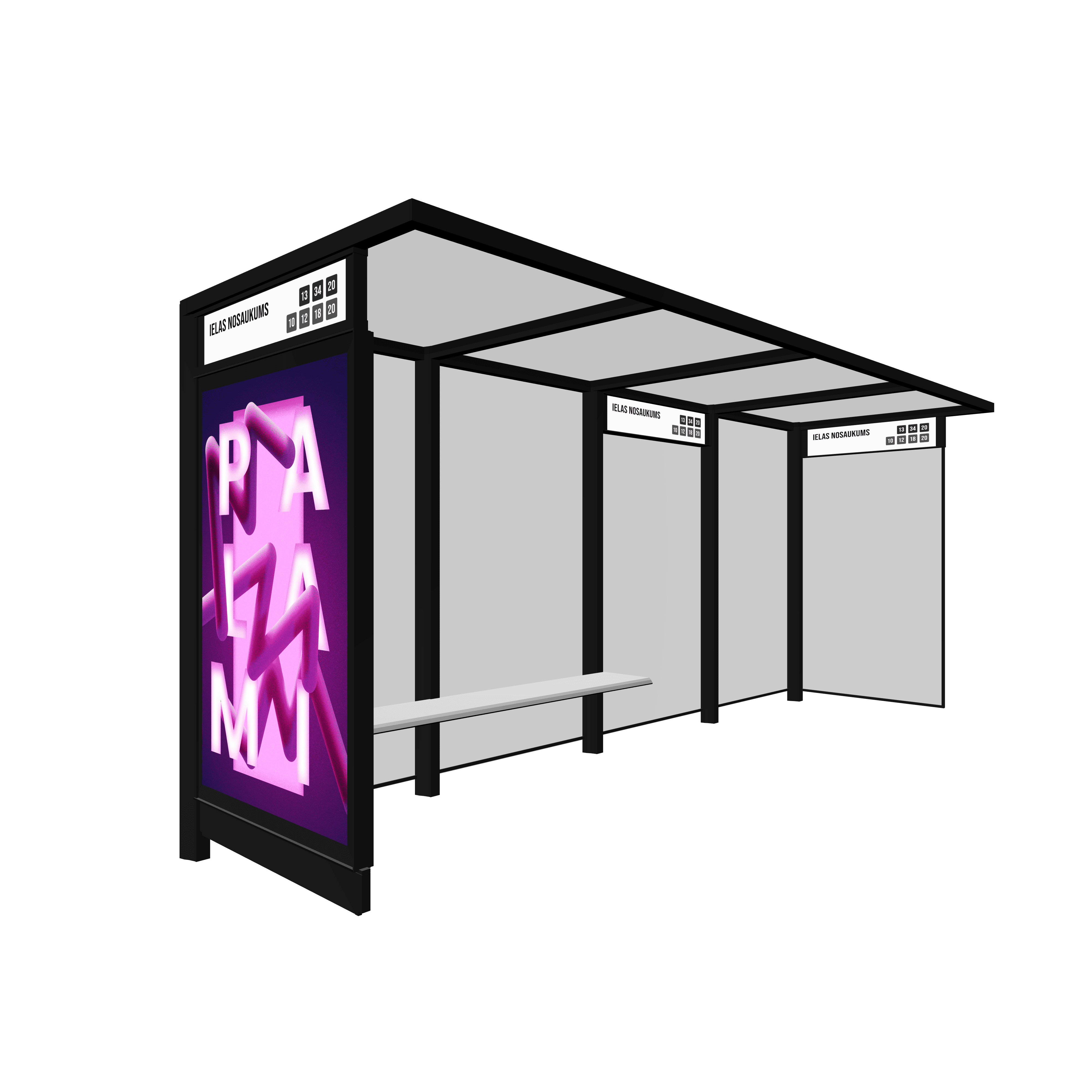 Bus Shelter OSLO With LED Display In The Side Section | PALAMI Group