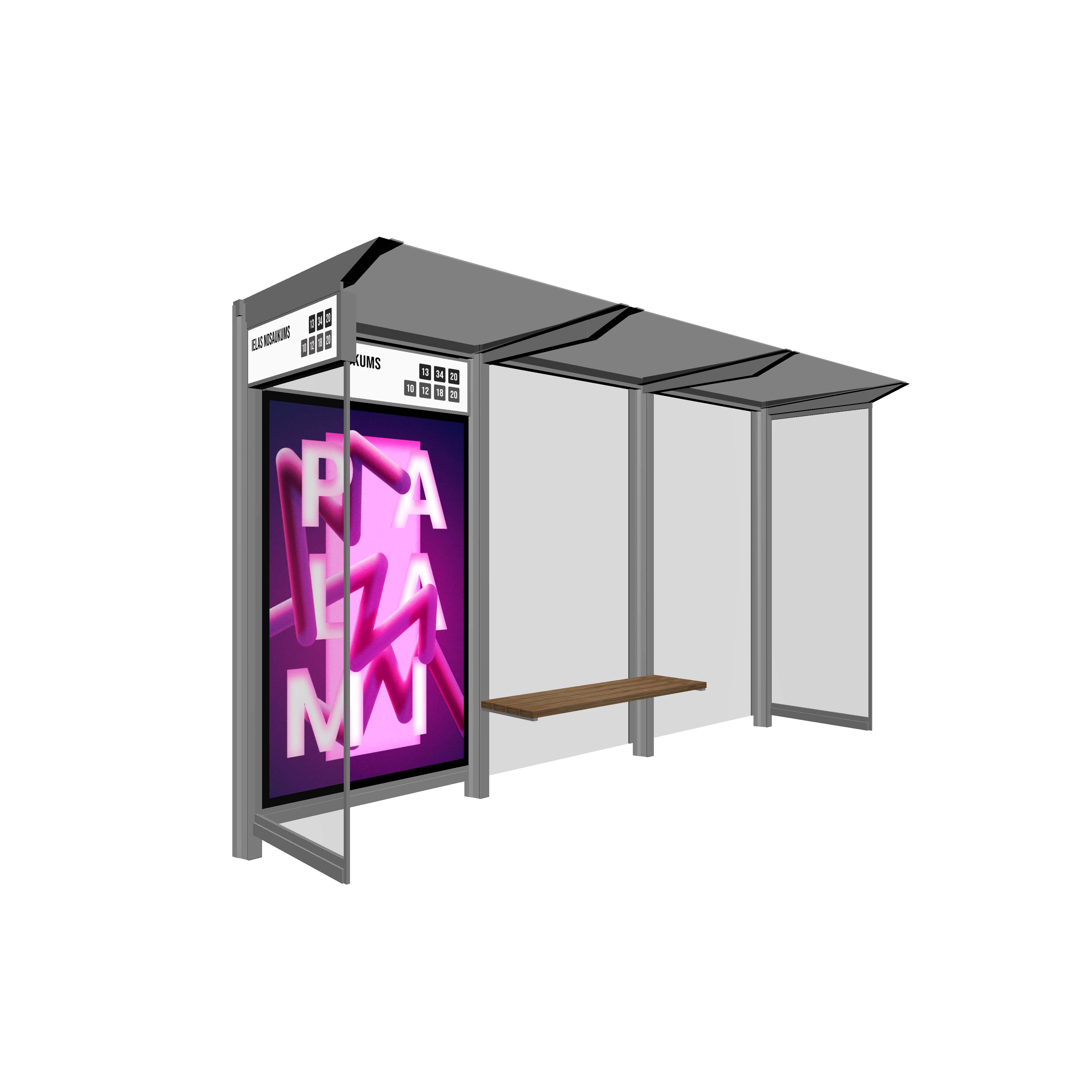 Bus Shelter RIGA Rear Section LED Display by PALAMI Group