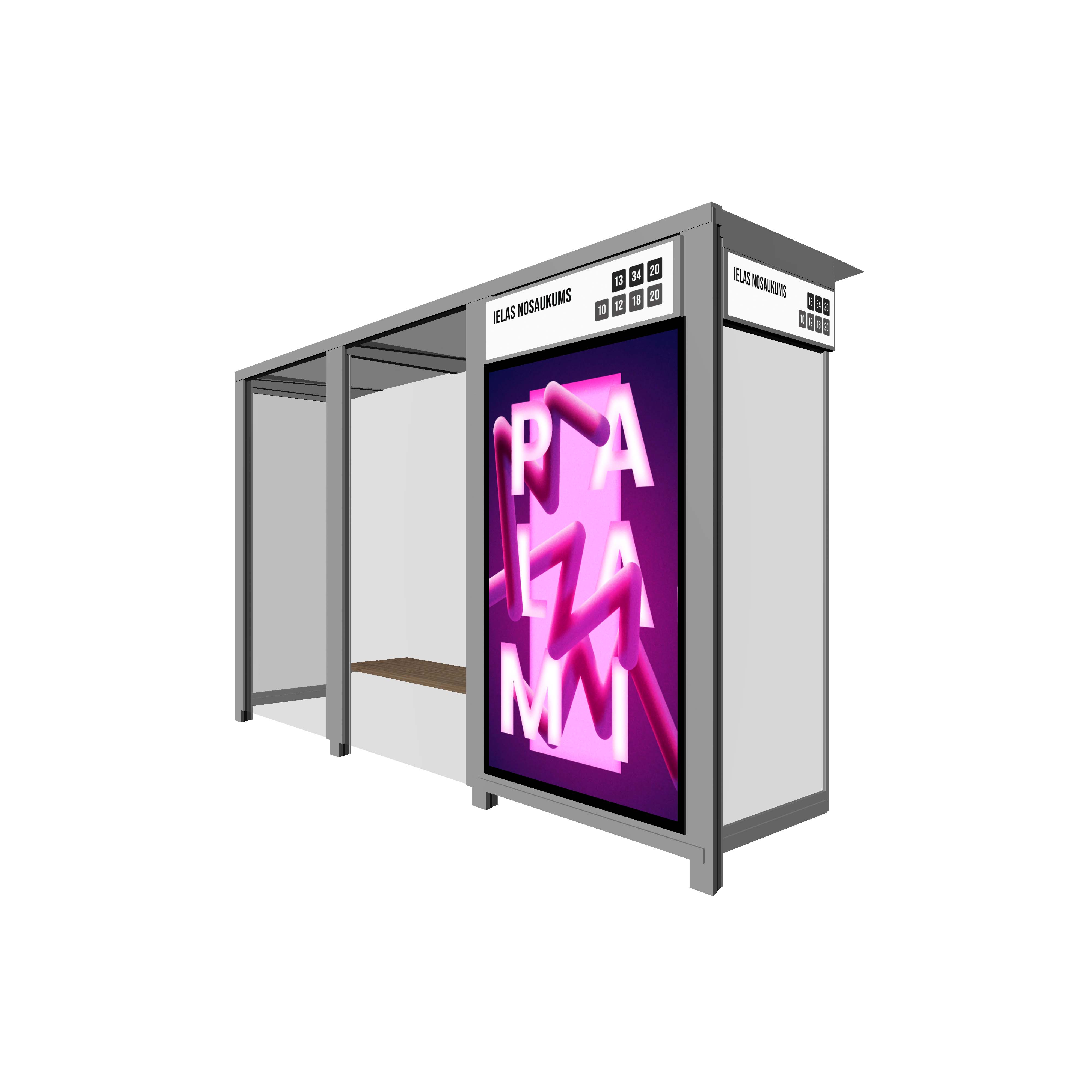 Bus Shelter RIGA Rear Section LED Display by PALAMI Group