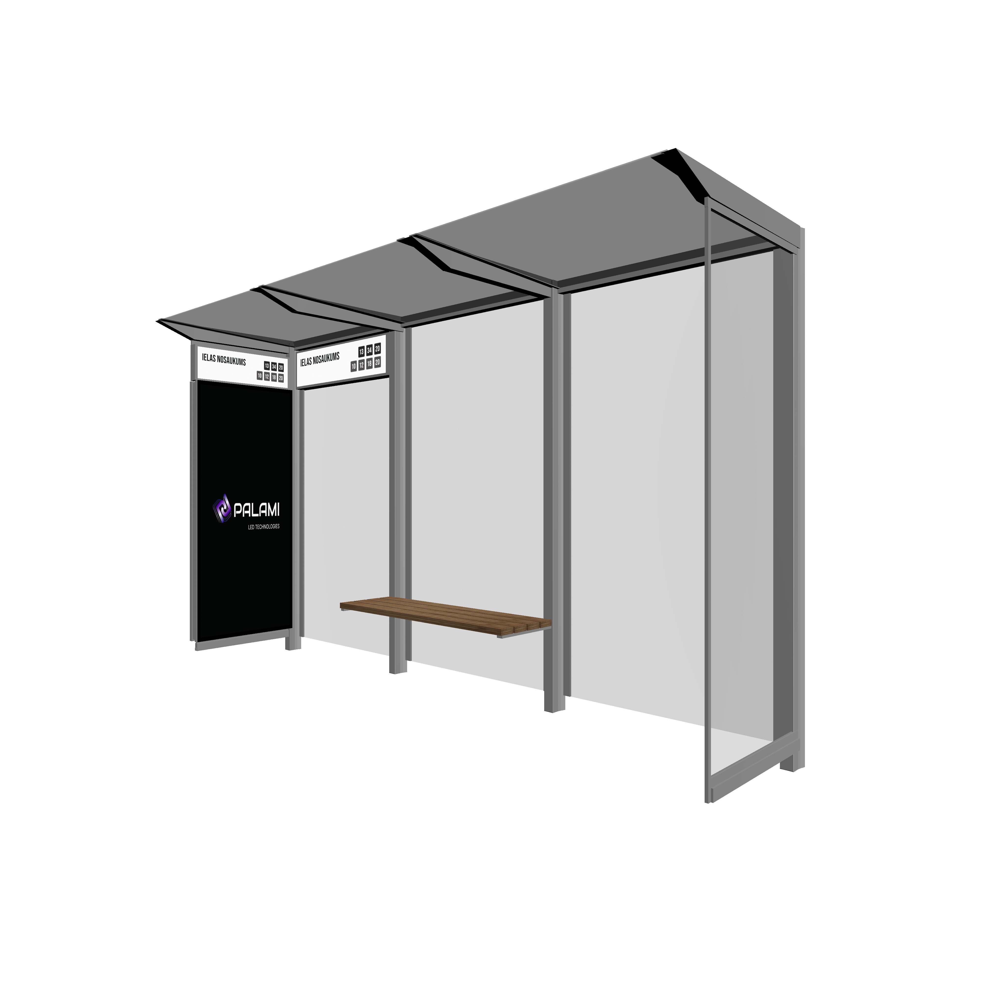 Bus Shelter RIGA (S/M) Side Section LED Display by PALAMI Group