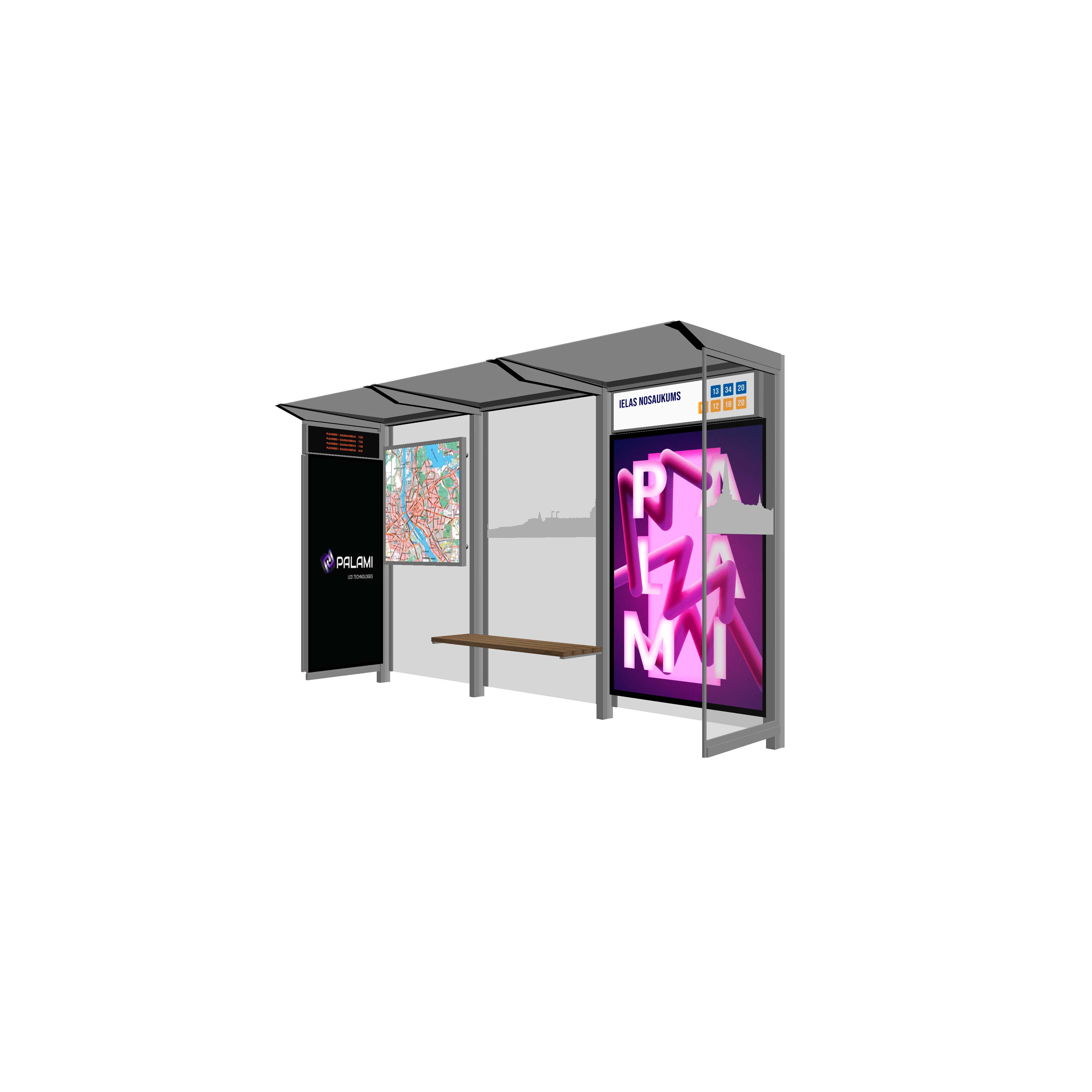 Bus Shelter RIGA S-Size with compact design by PALAMI Group