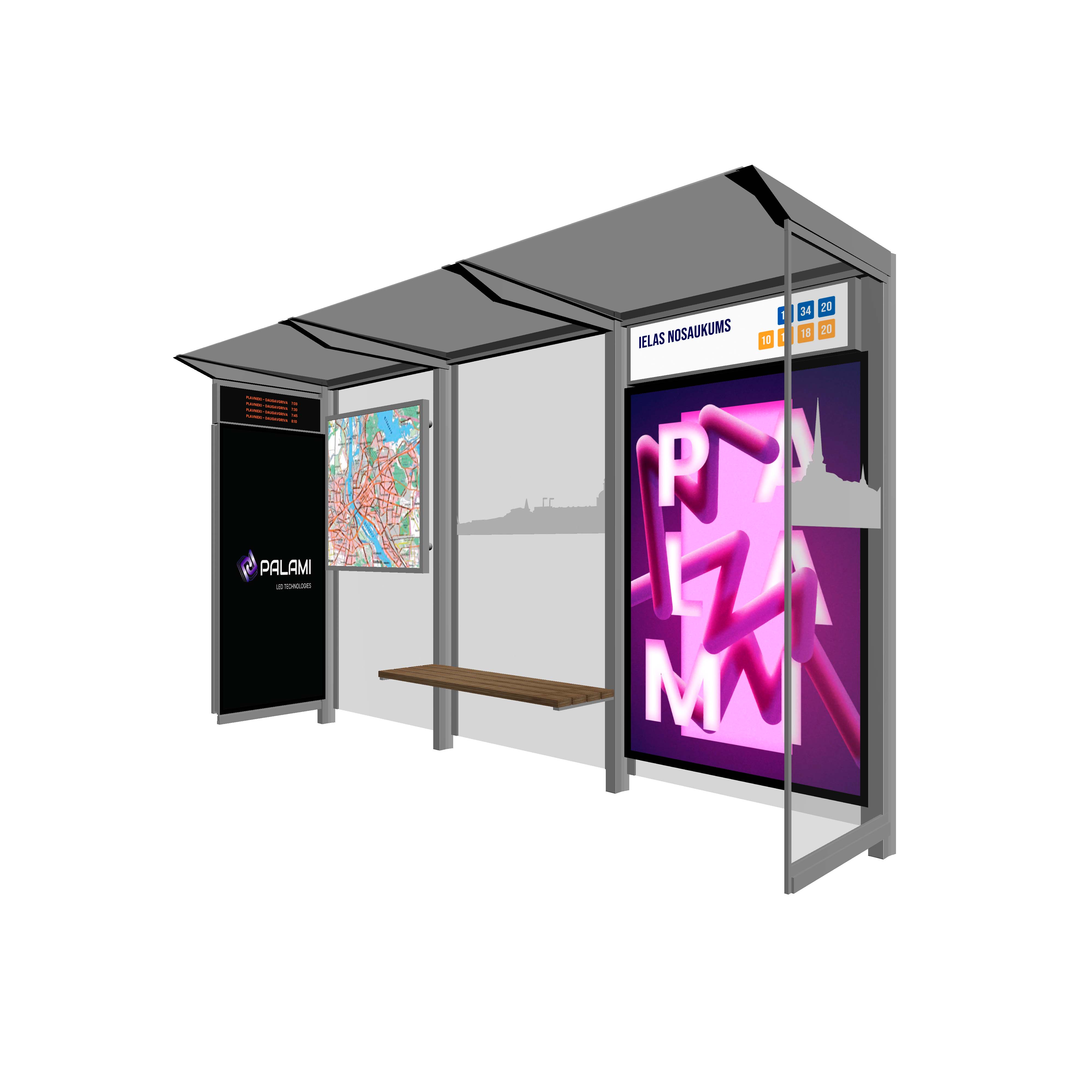 Bus Shelter RIGA S-Size with compact design by PALAMI Group