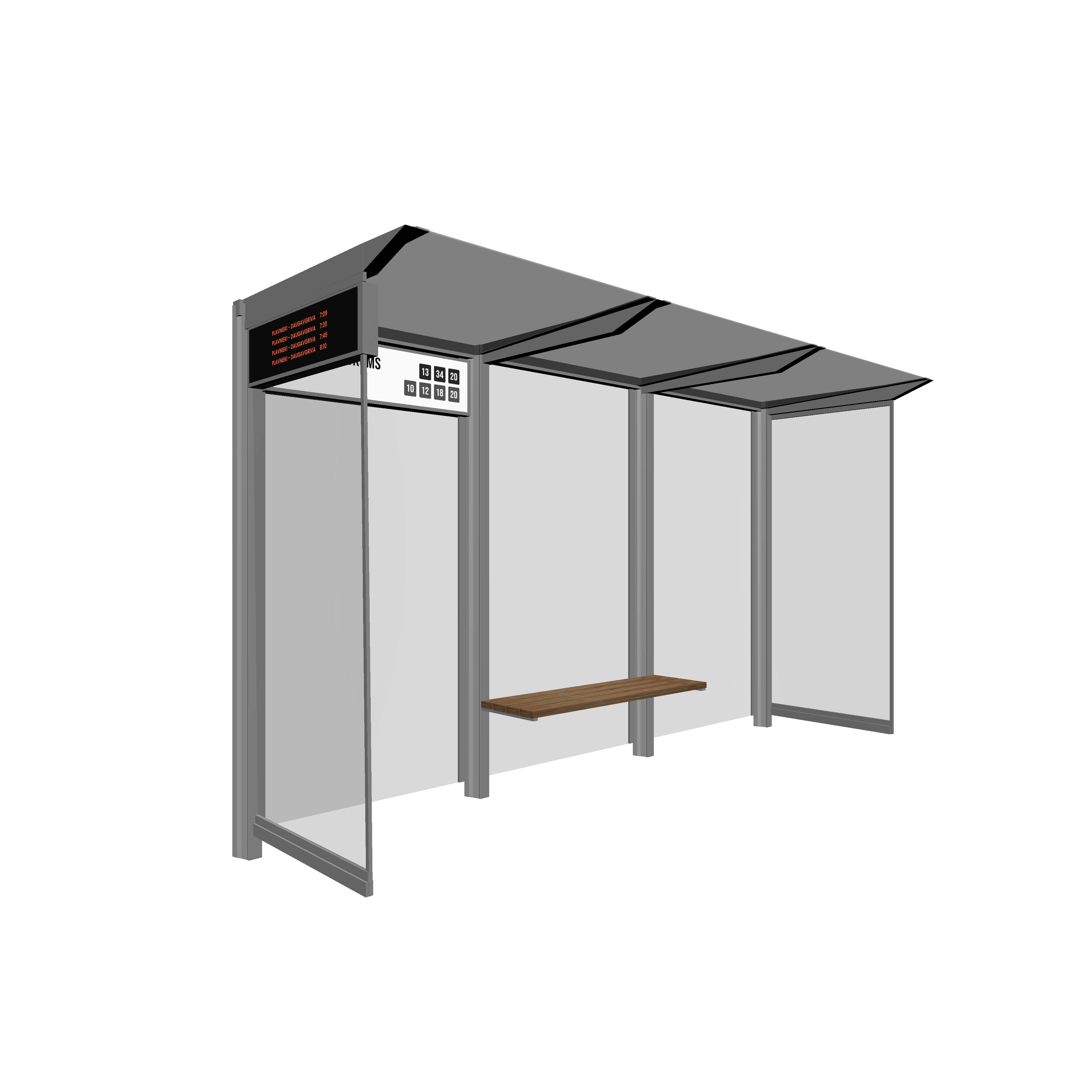 Bus Shelter (L/XL) Timetable LED Display by PALAMI Group - Reliable Schedule Display for Commuters