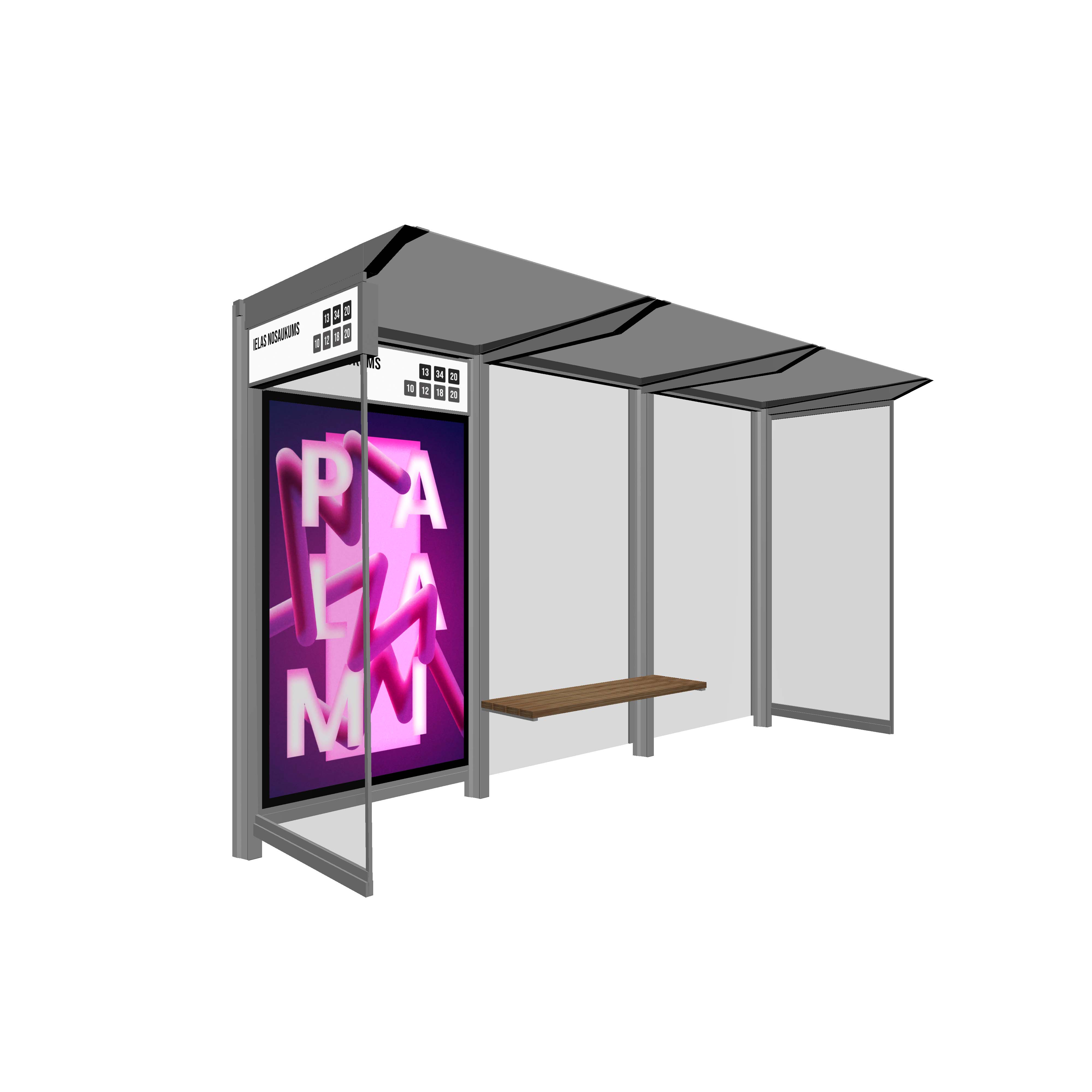 Bus Shelter RIGA Rear Section LED Display by PALAMI Group