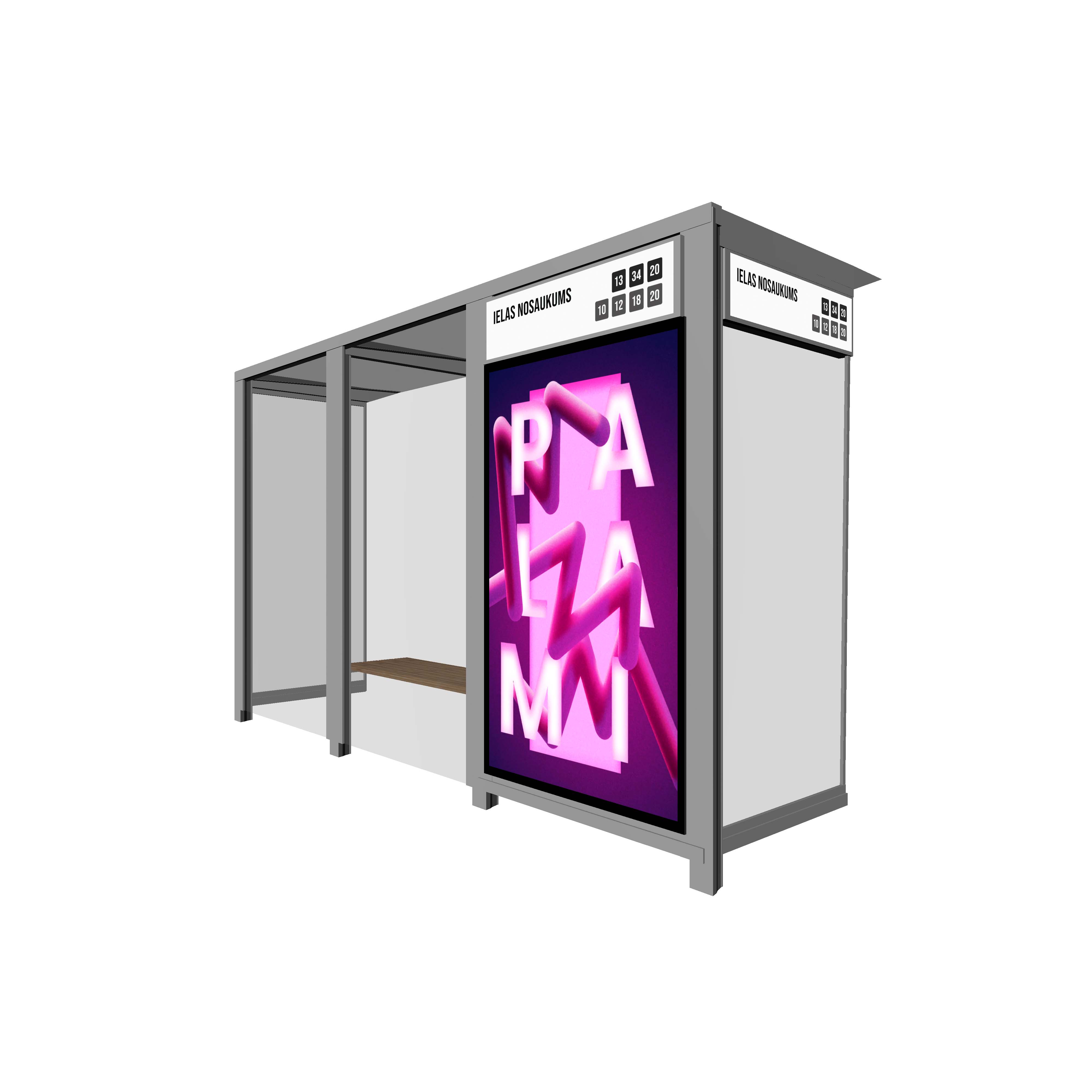 Bus Shelter RIGA Rear Section LED Display by PALAMI Group