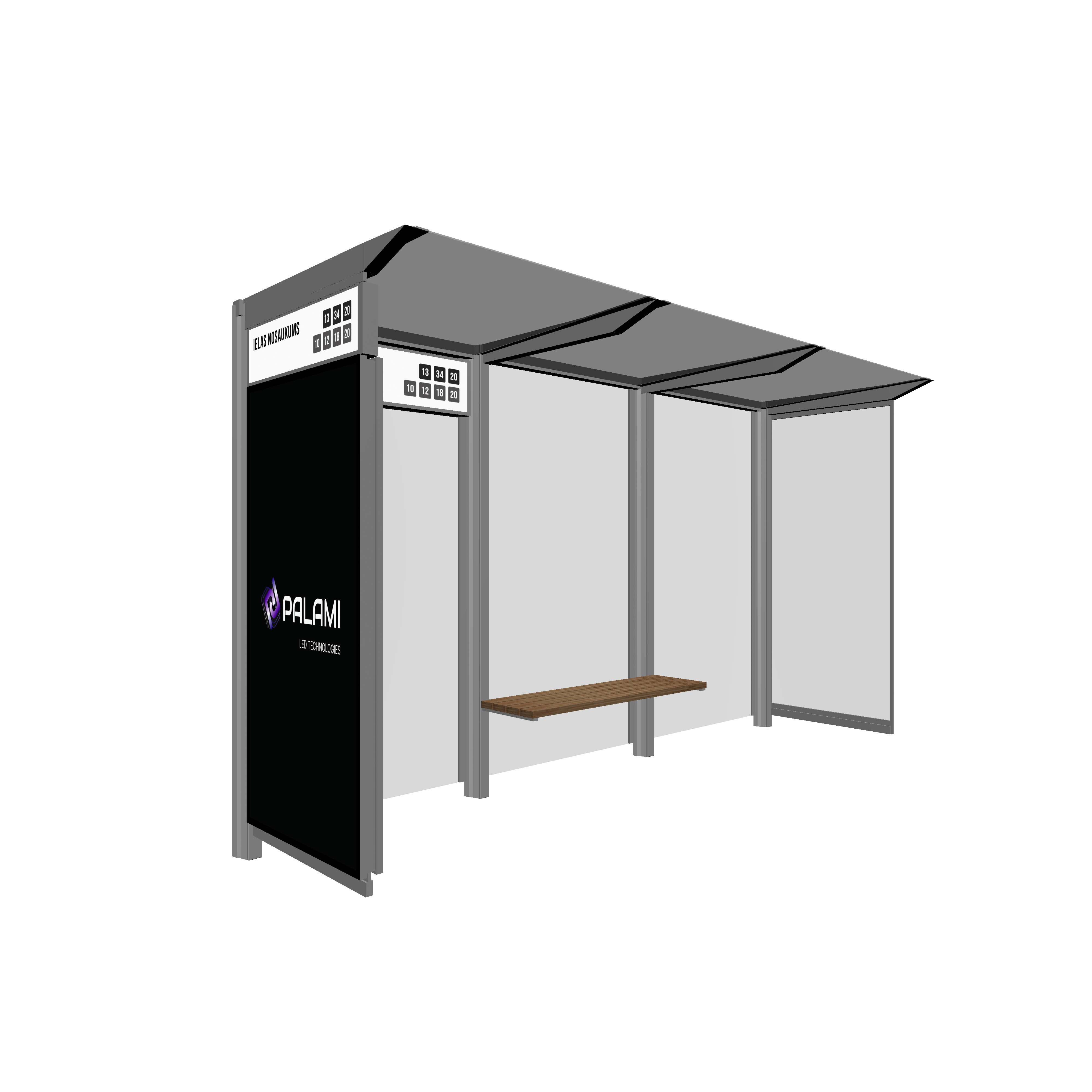 Bus Shelter (L/XL) Side Section LED Display by PALAMI Group - High-Visibility Outdoor Advertising Display