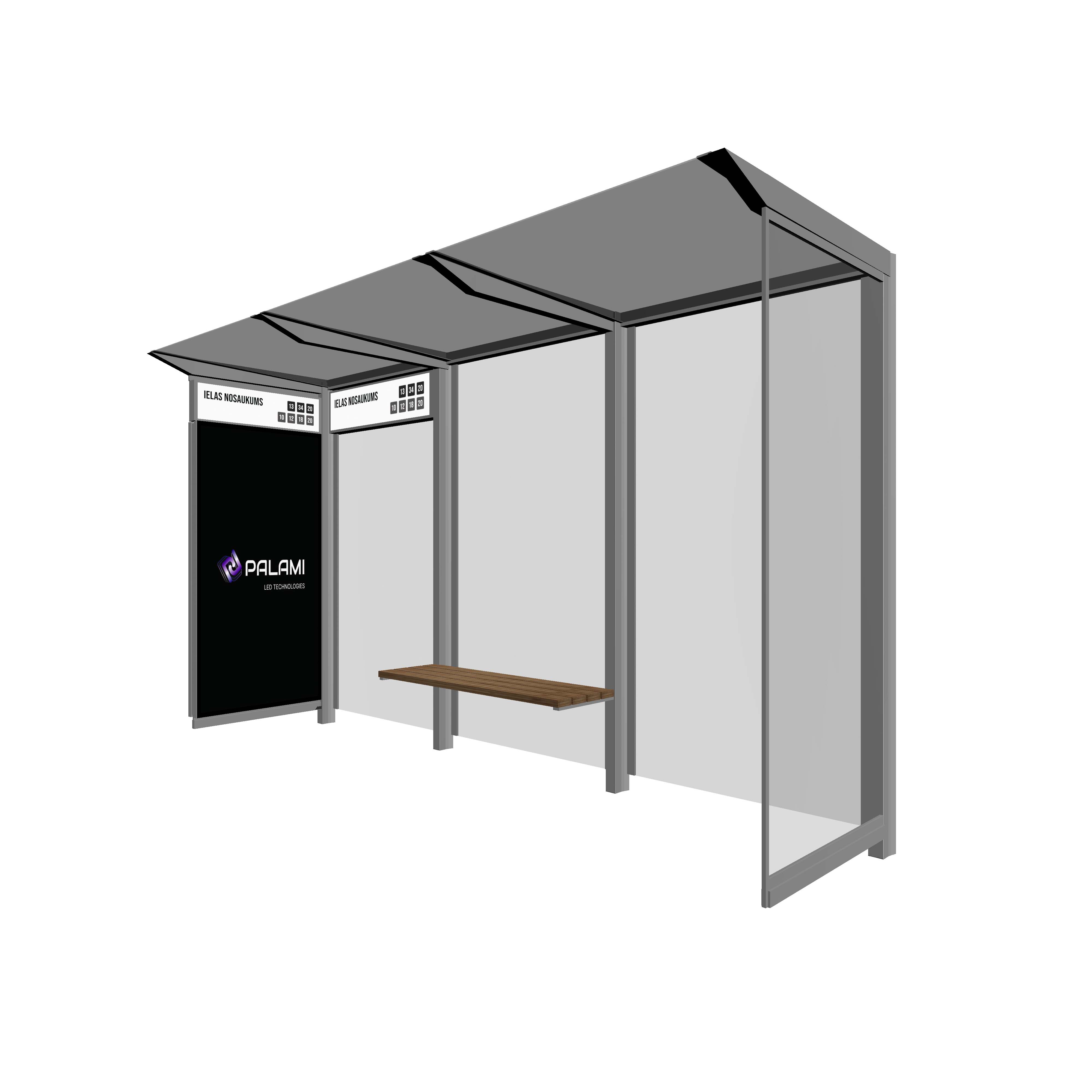 Bus Shelter (L/XL) Side Section LED Display by PALAMI Group - High-Visibility Outdoor Advertising Display
