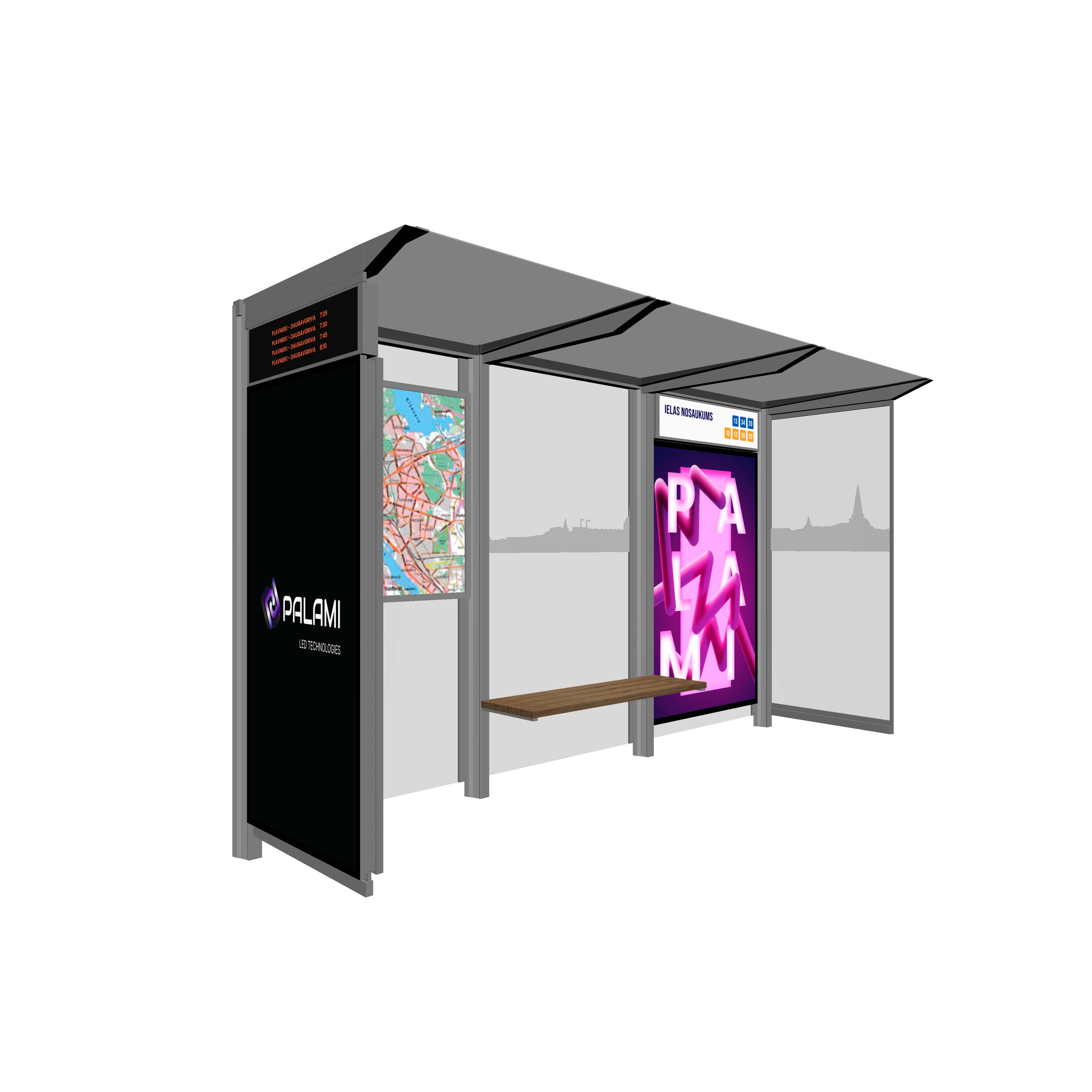 Bus Shelter RIGA L-Size with large design by PALAMI Group