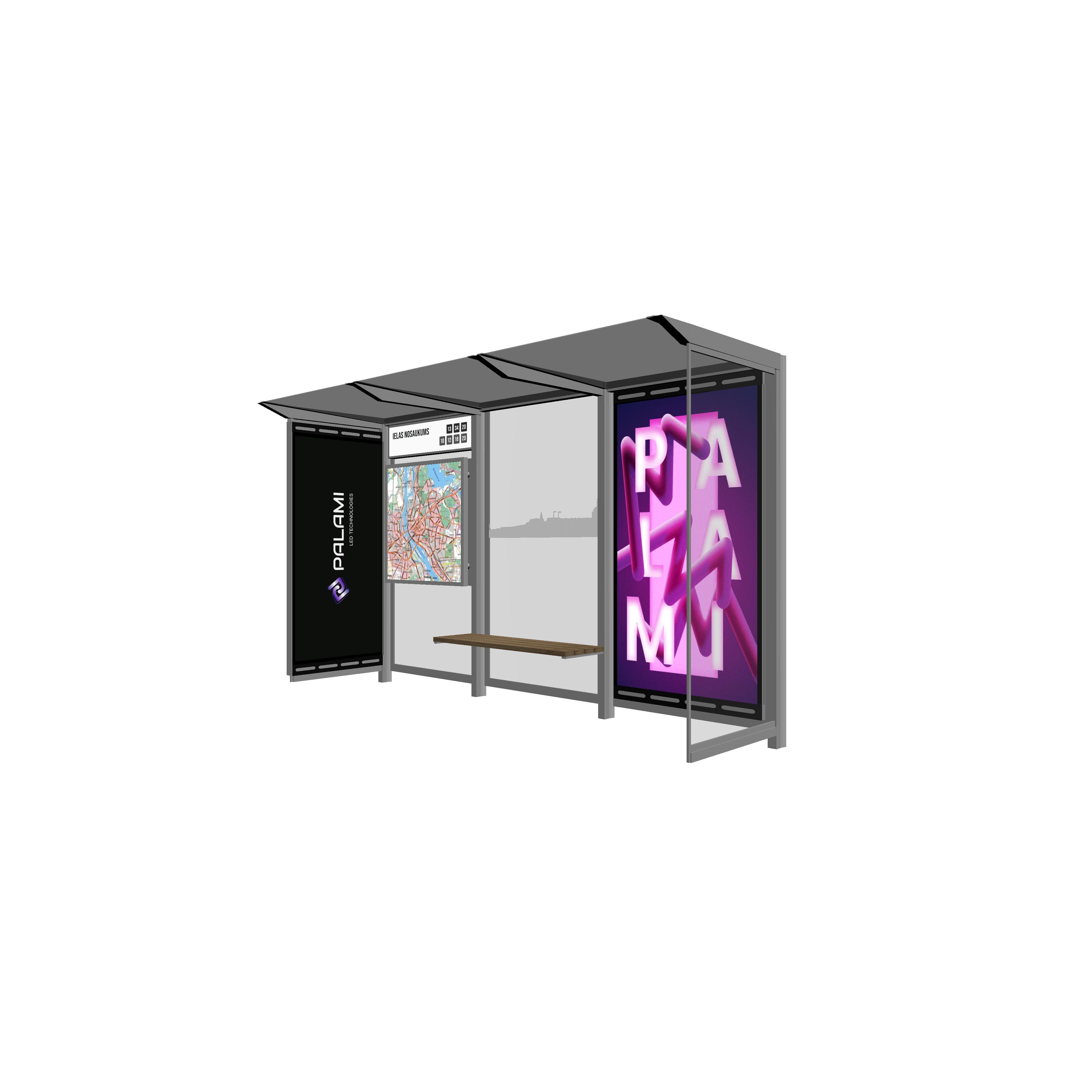 Bus Shelter RIGA L-Size with large design by PALAMI Group
