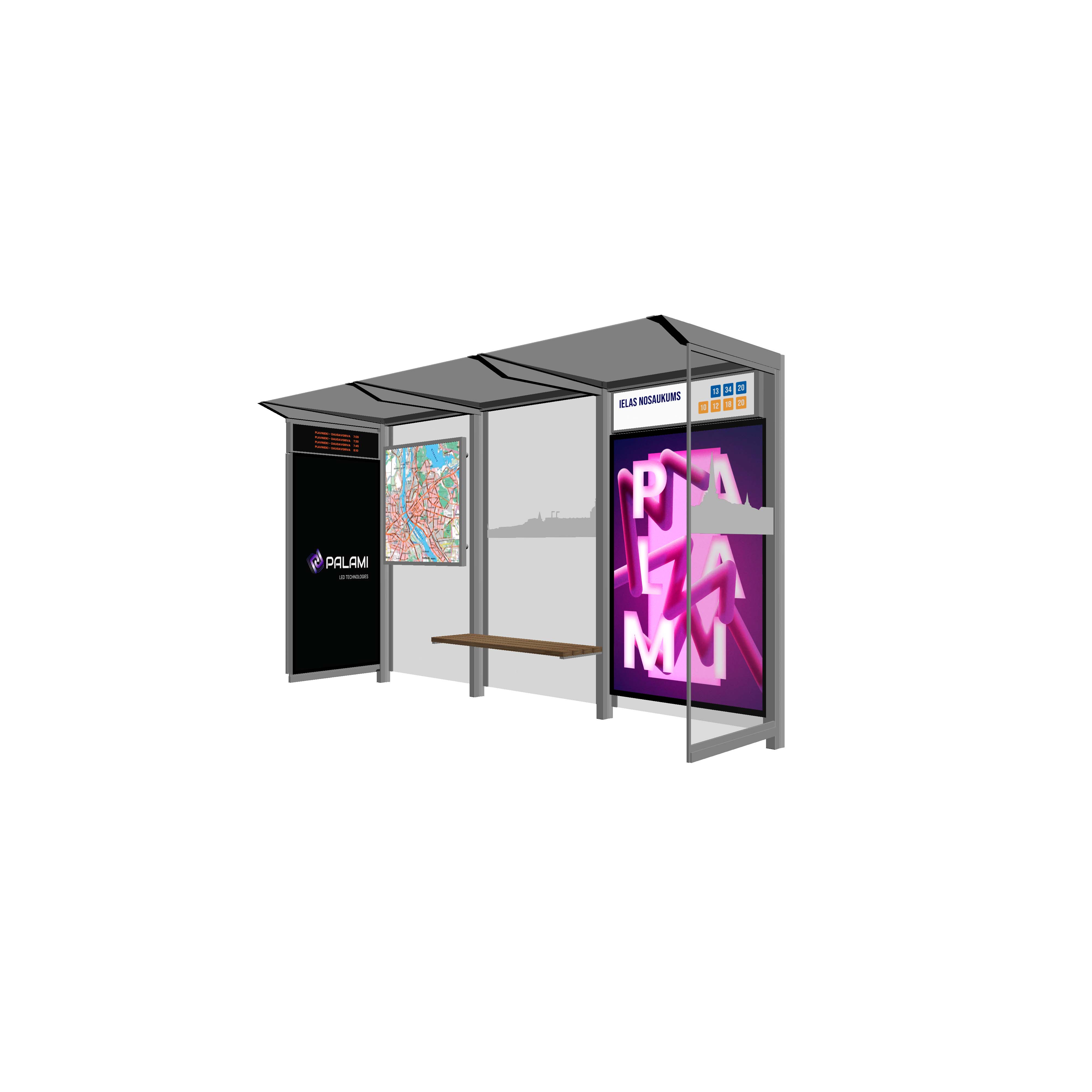 Bus Shelter RIGA L-Size with large design by PALAMI Group