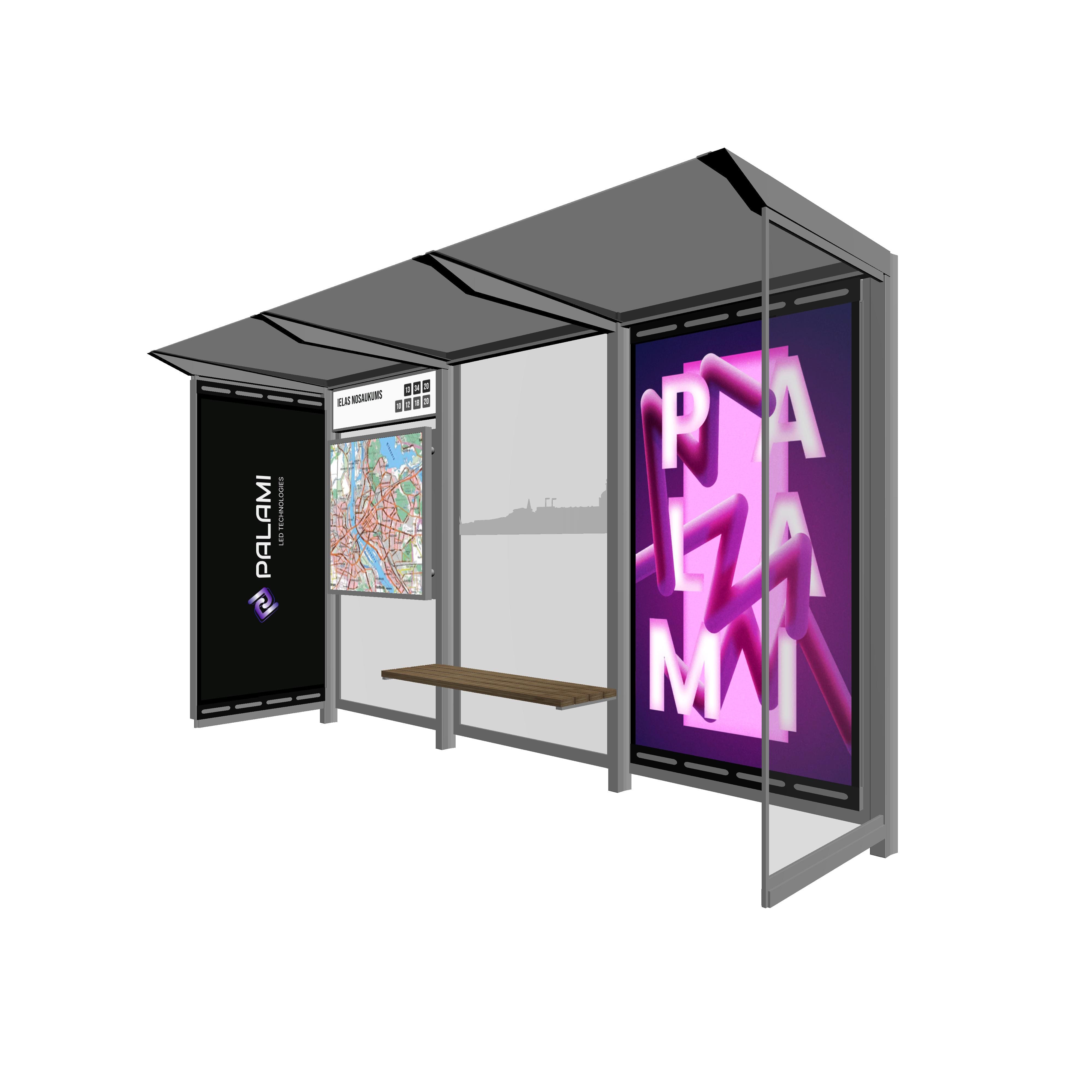 Bus Shelter RIGA L-Size with large design by PALAMI Group