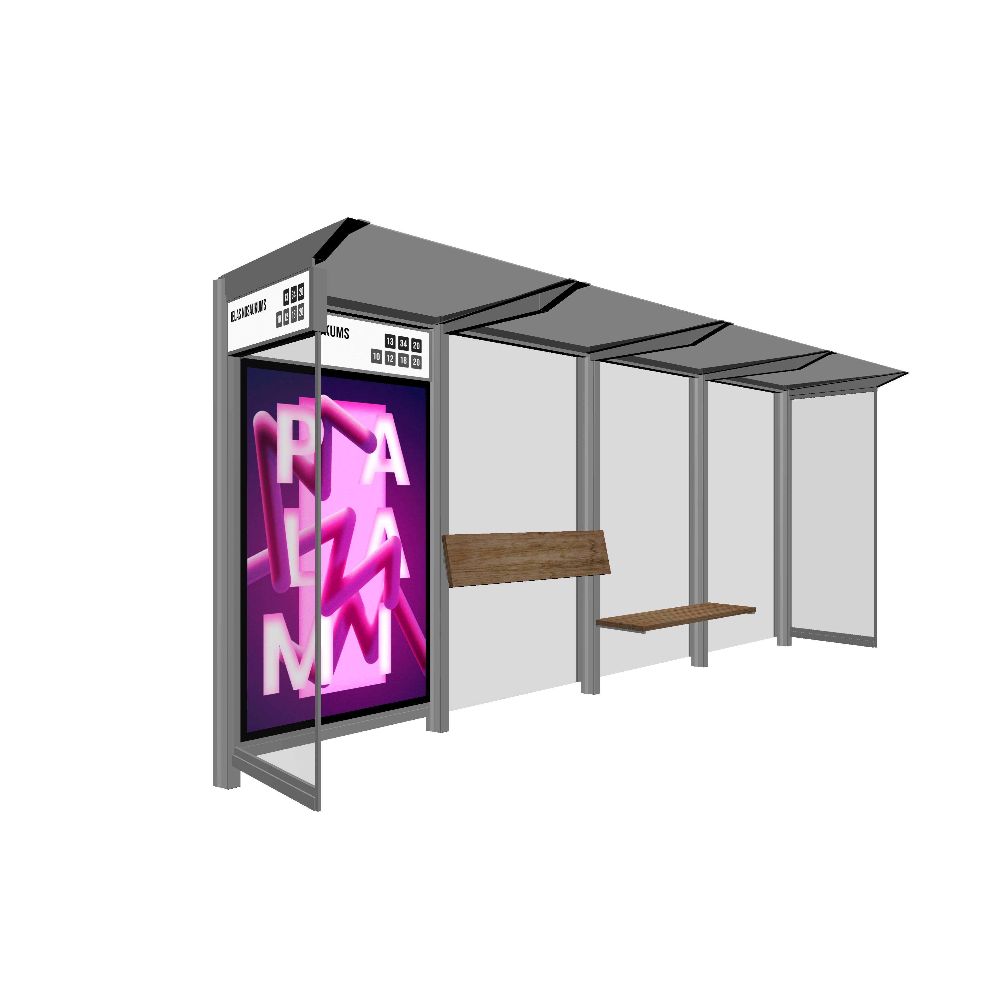 Bus Shelter RIGA Rear Section LED Display by PALAMI Group