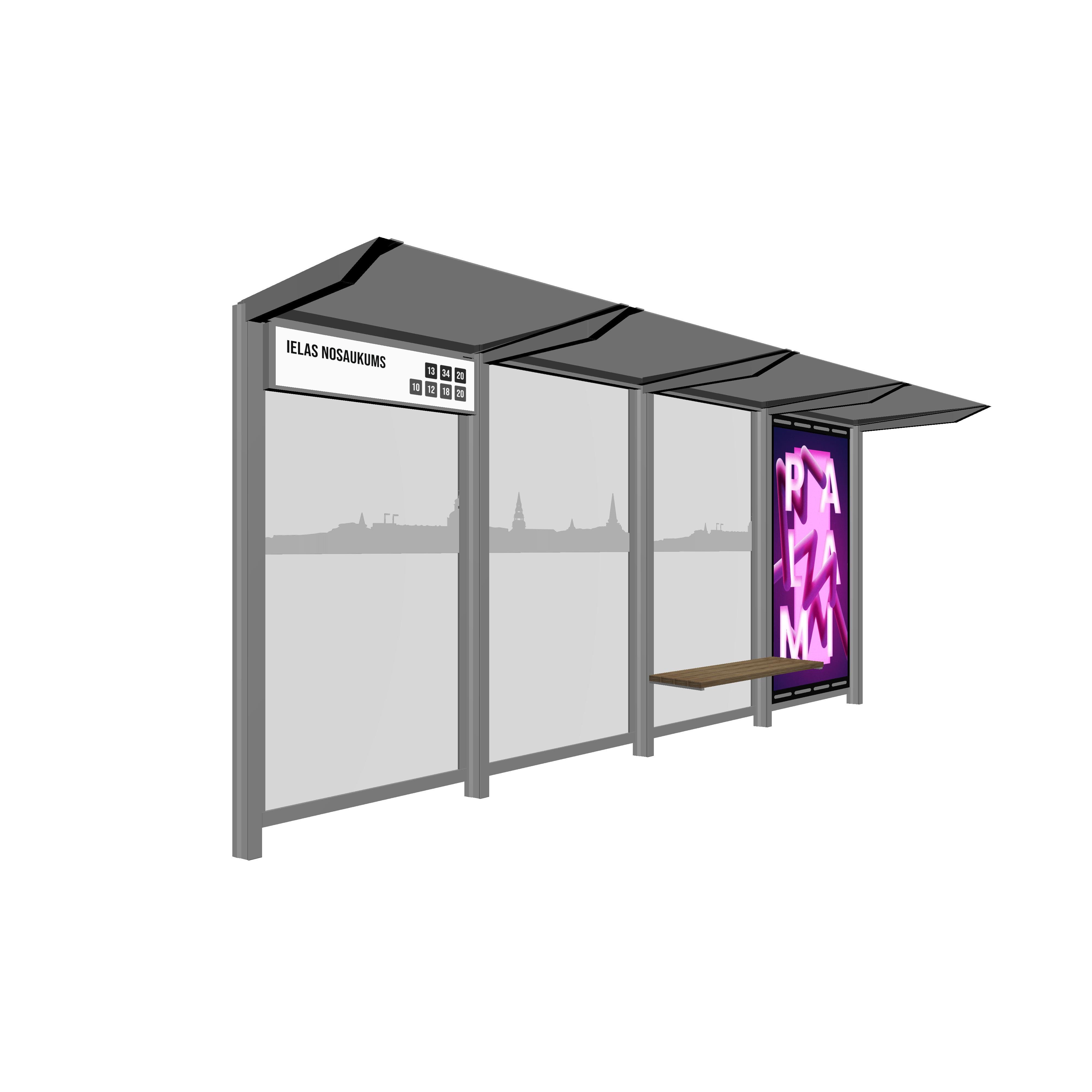 Bus Shelter RIGA Rear Section LED Display by PALAMI Group