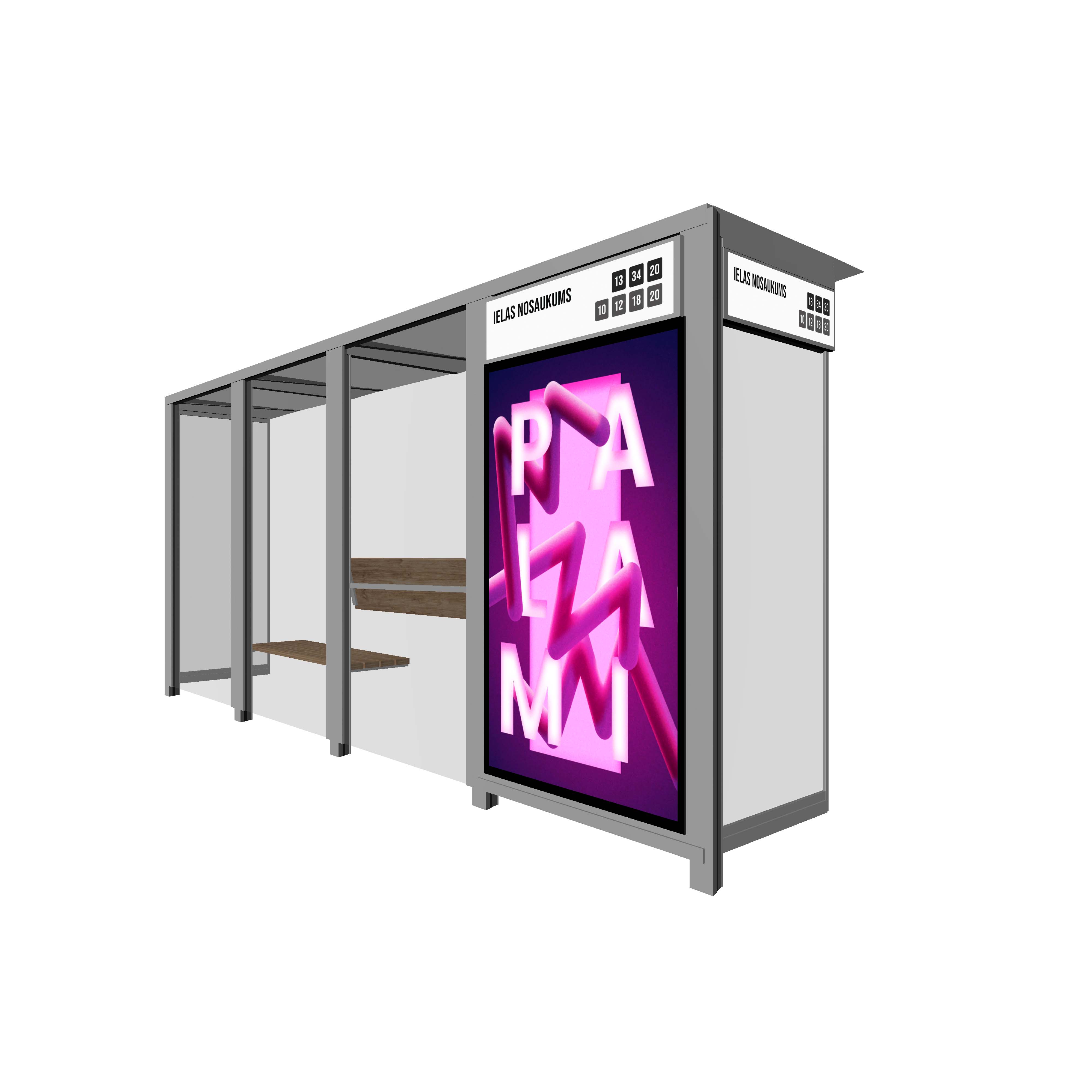 Bus Shelter RIGA Rear Section LED Display by PALAMI Group