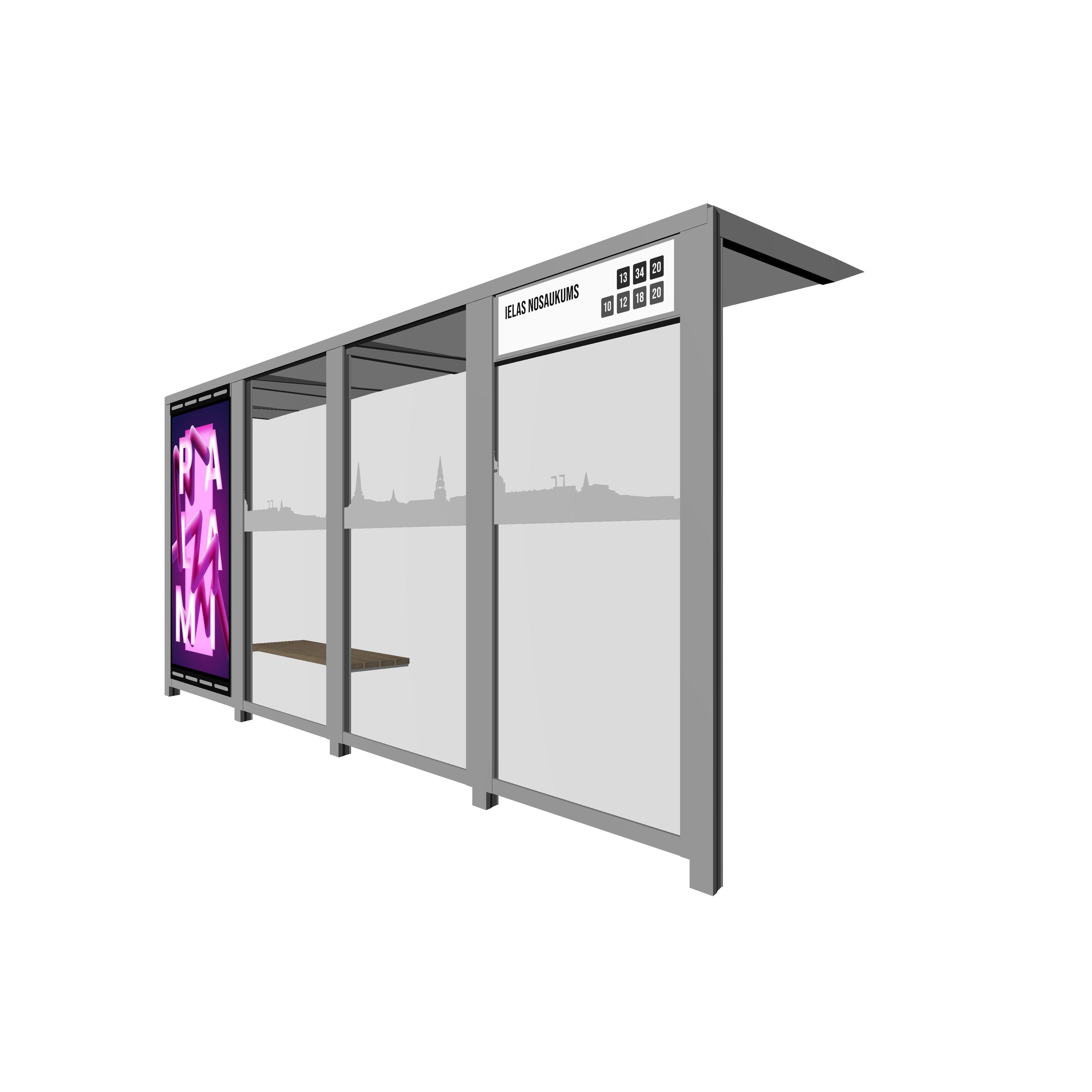 Bus Shelter RIGA Rear Section LED Display by PALAMI Group