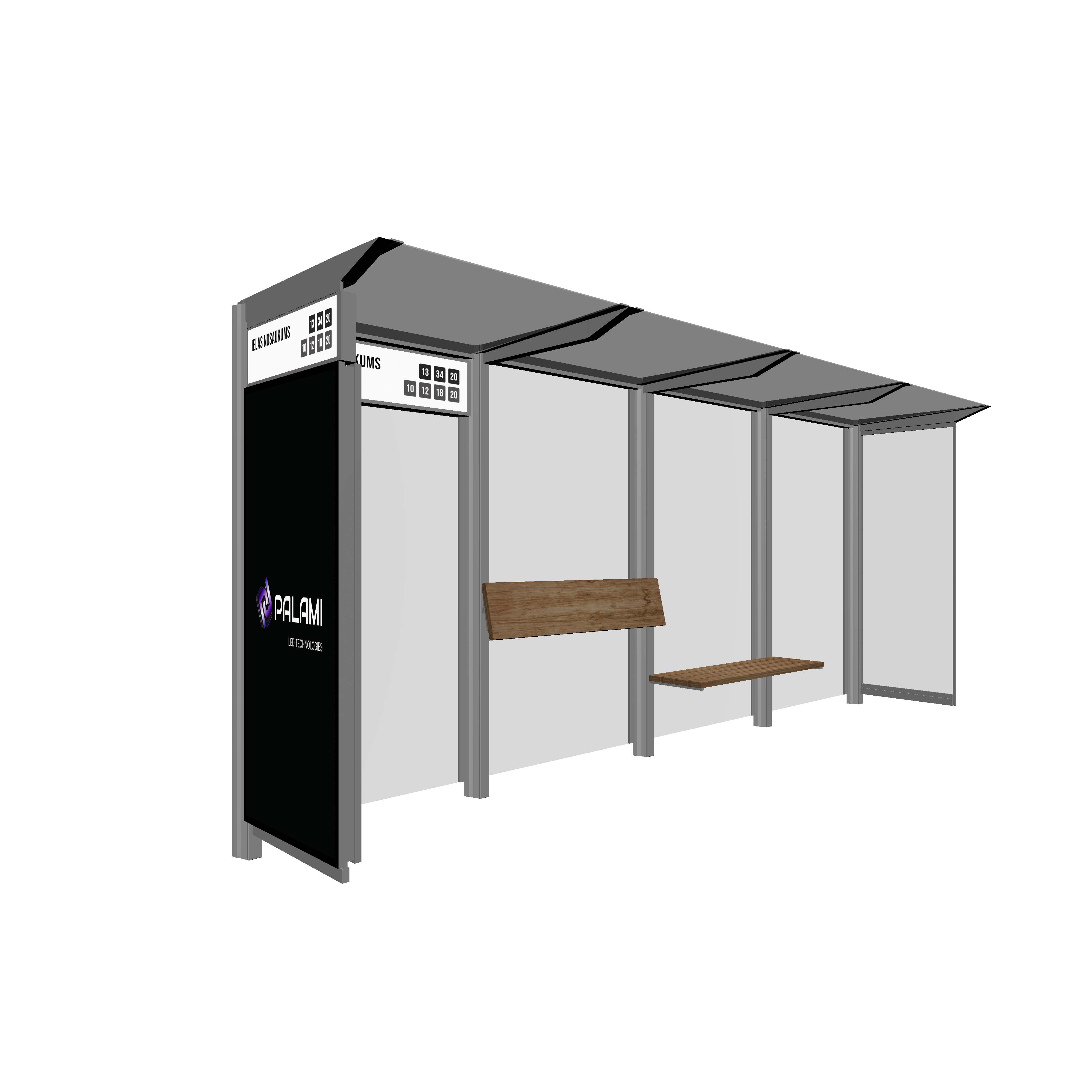 Bus Shelter RIGA (S/M) Side Section LED Display by PALAMI Group