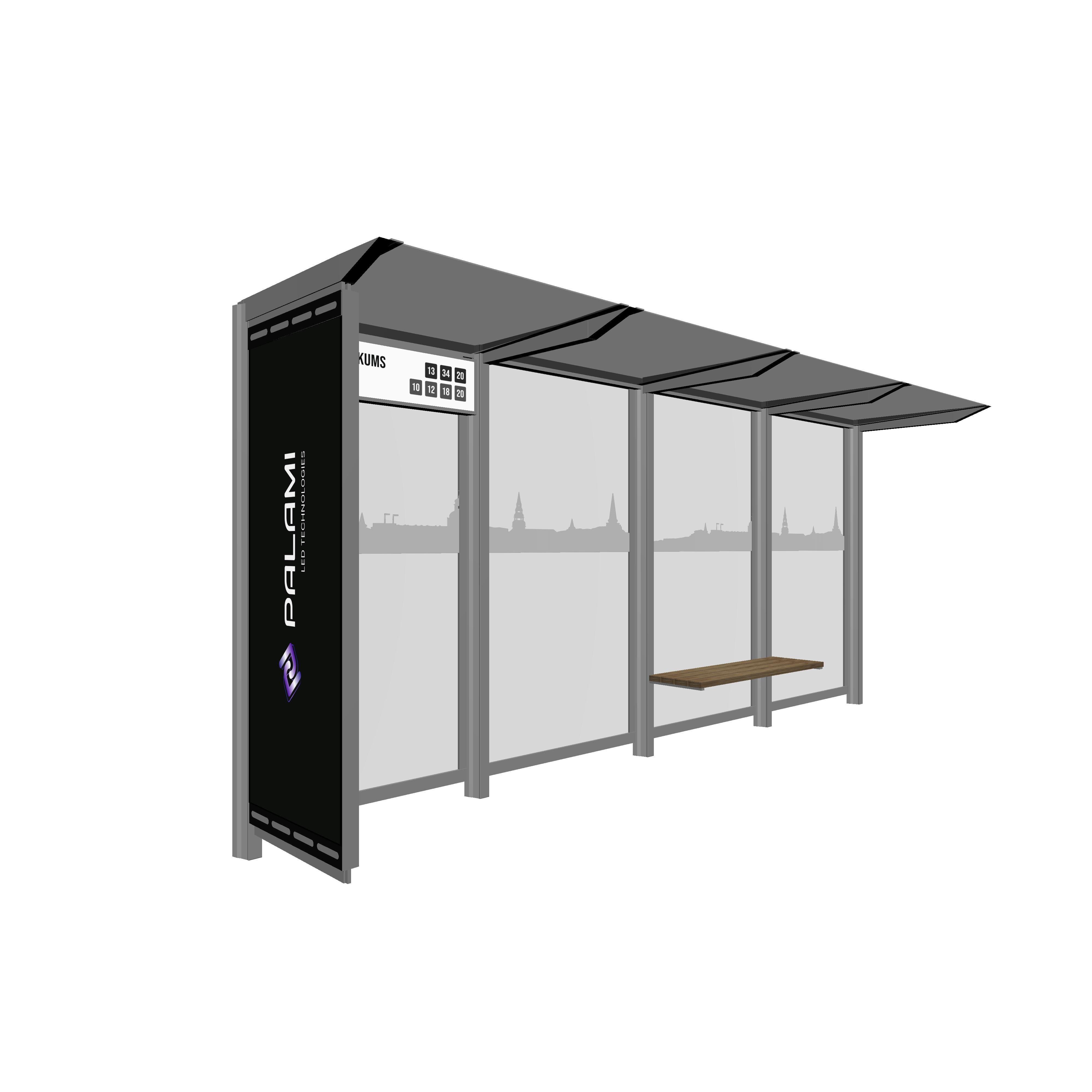 Bus Shelter RIGA (S/M) Side Section LED Display by PALAMI Group