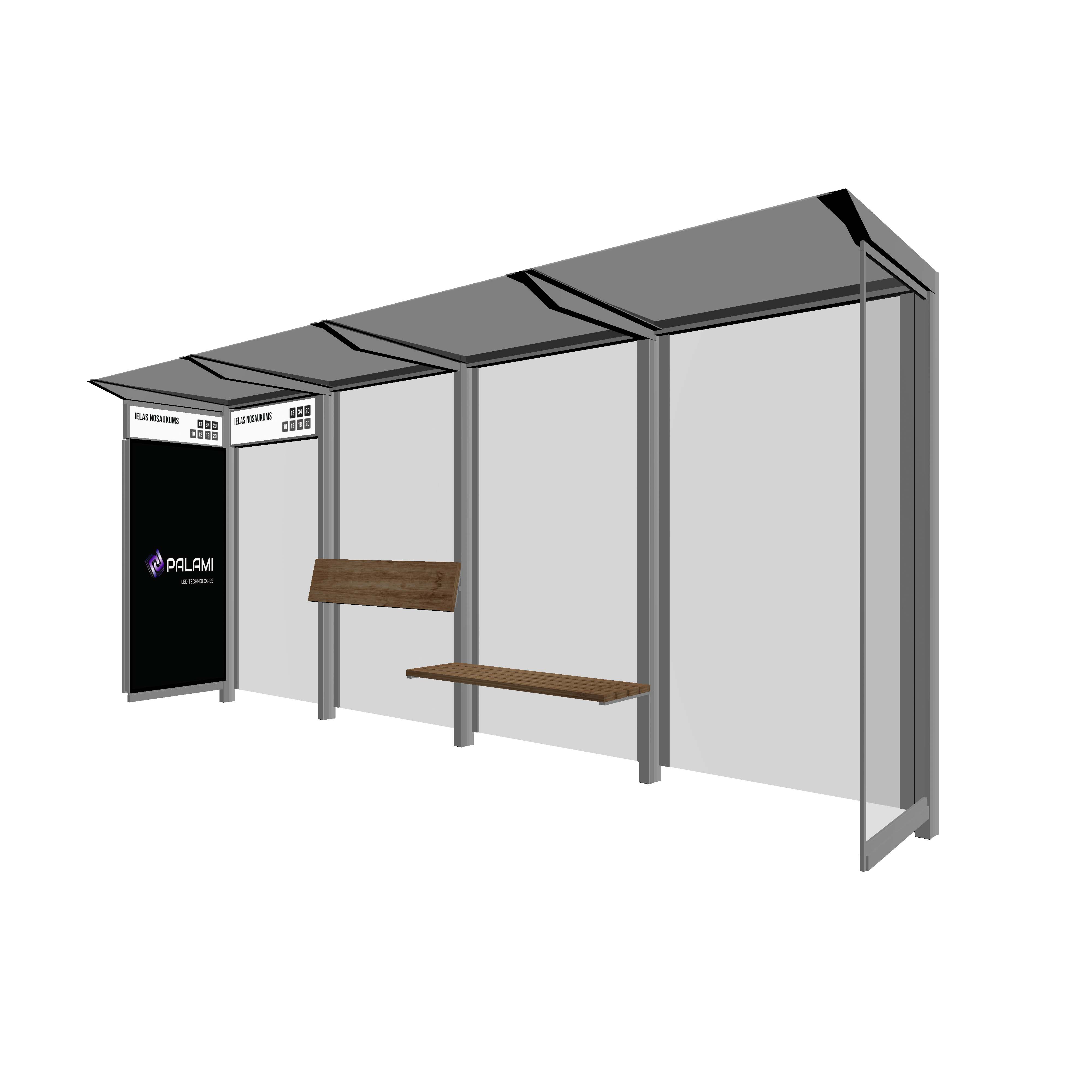Bus Shelter RIGA (S/M) Side Section LED Display by PALAMI Group