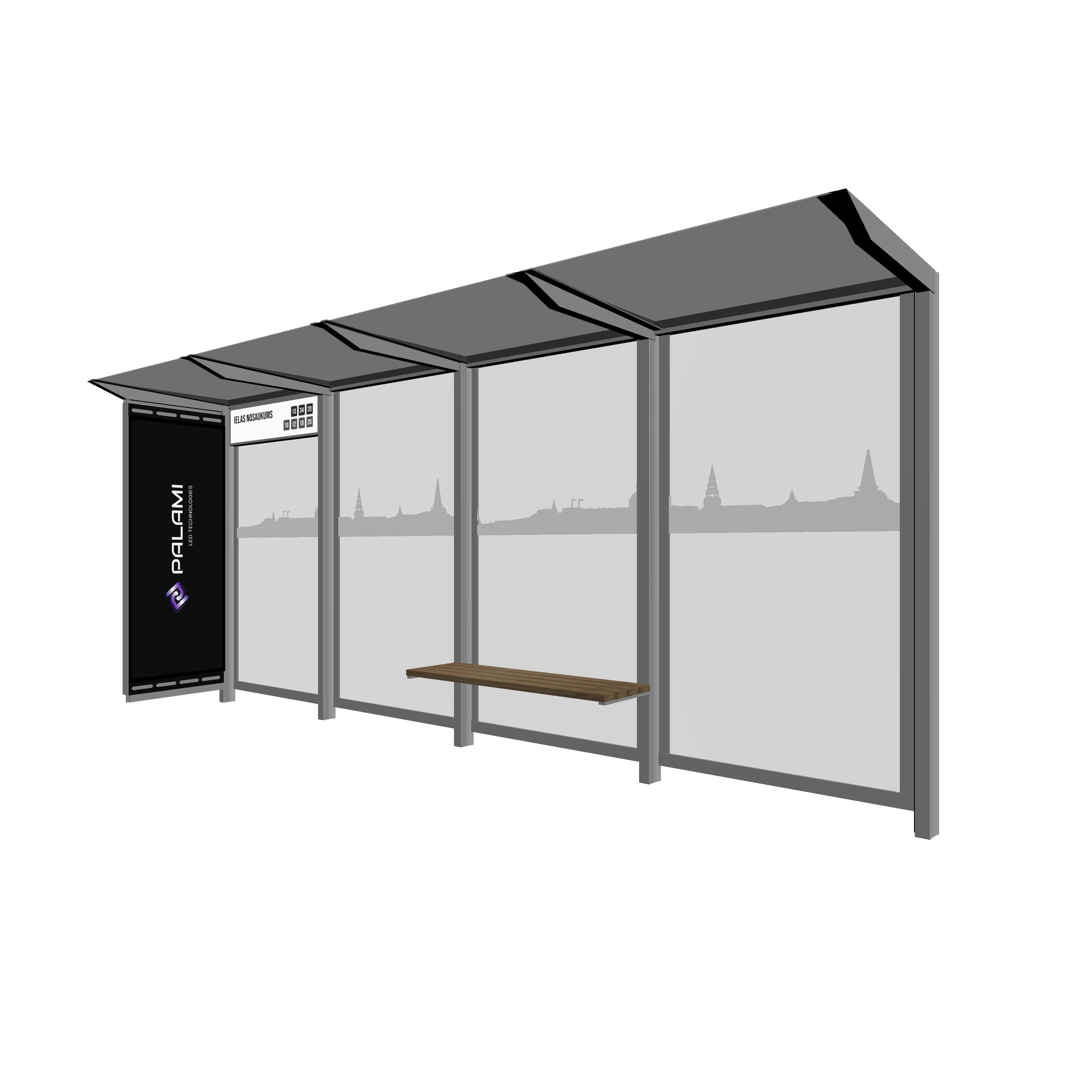 Bus Shelter RIGA (S/M) Side Section LED Display by PALAMI Group