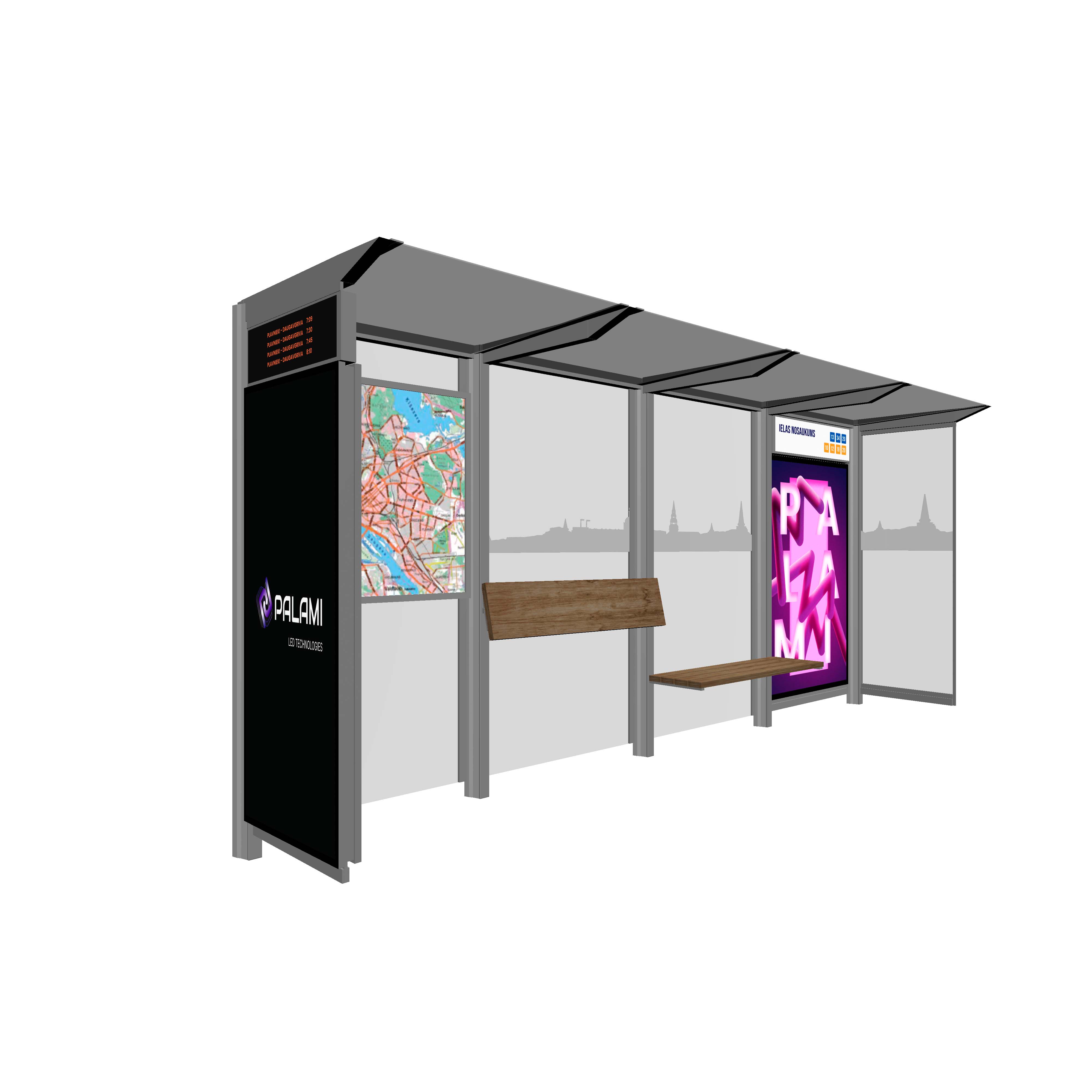 Bus Shelter M-Size by PALAMI Group - Mid-Size Durable Outdoor Advertising Shelter