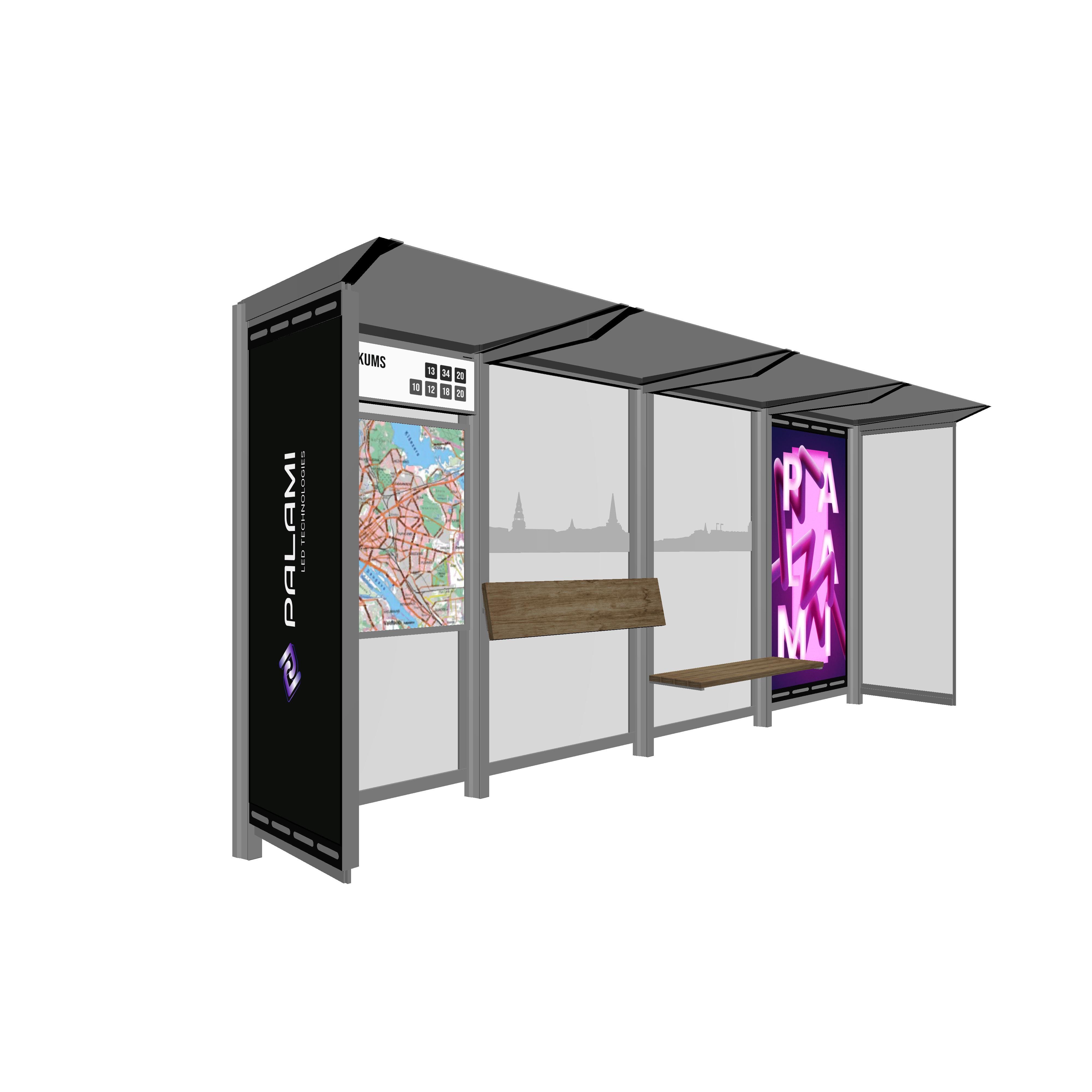 Bus Shelter M-Size by PALAMI Group - Mid-Size Durable Outdoor Advertising Shelter