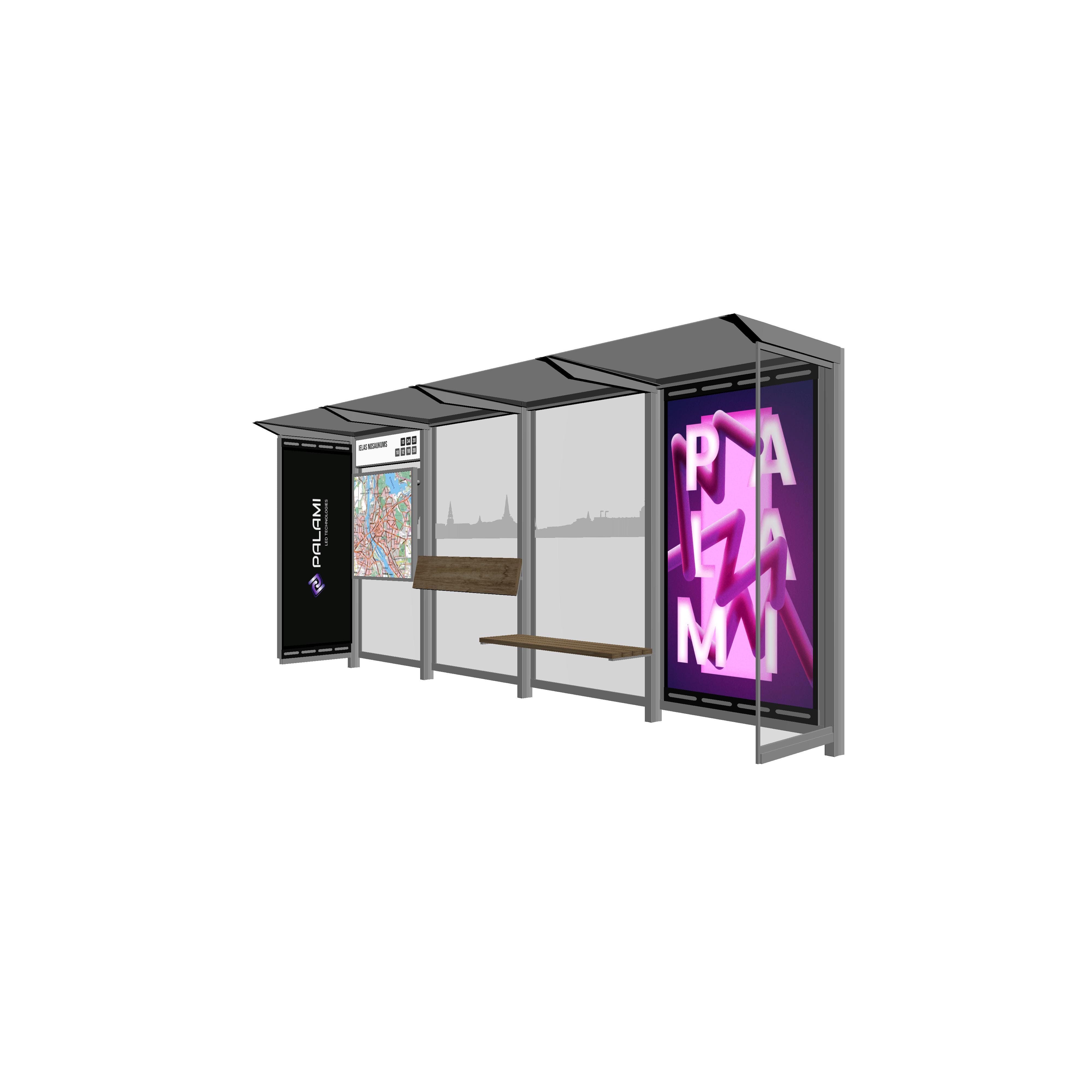 Bus Shelter M-Size by PALAMI Group - Mid-Size Durable Outdoor Advertising Shelter
