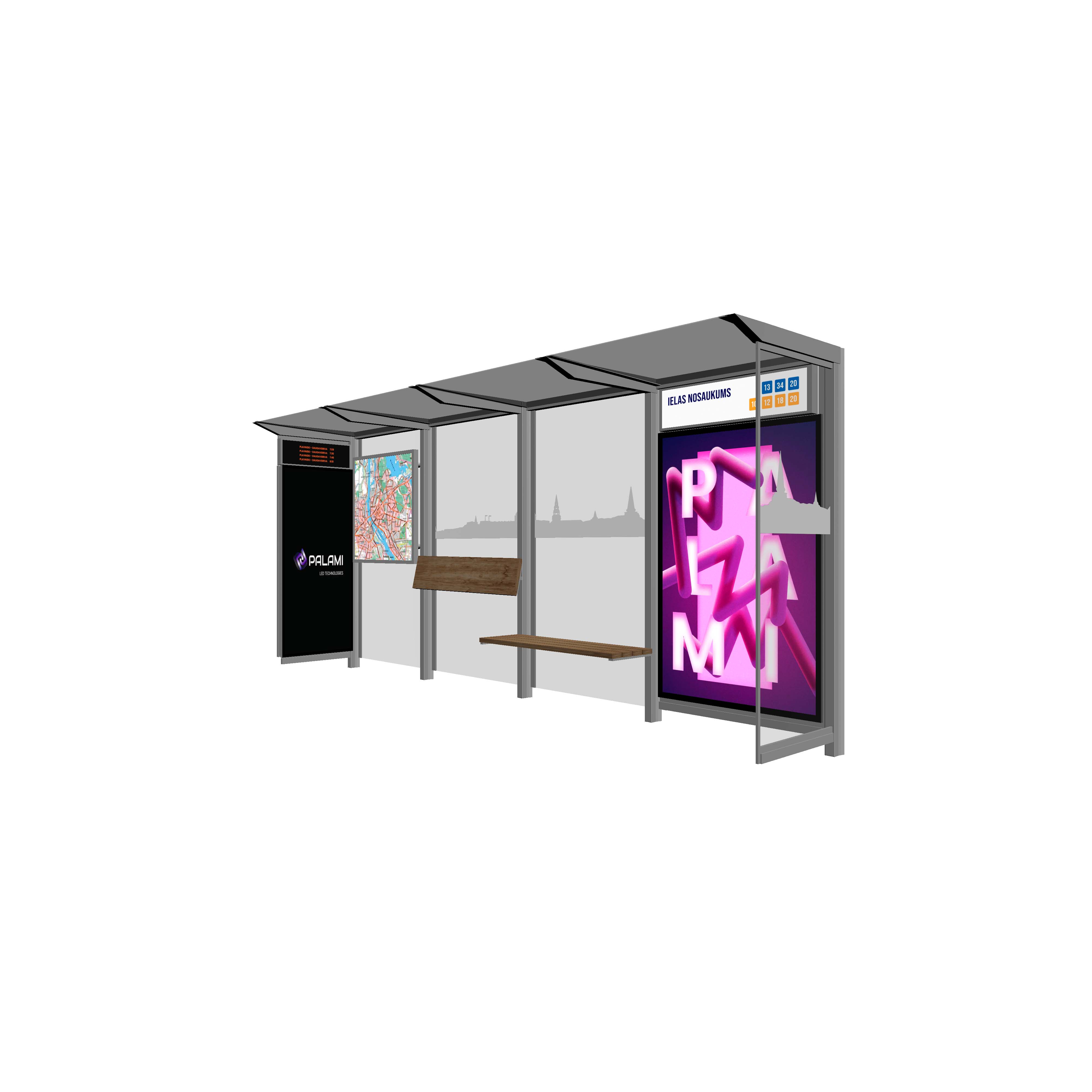 Bus Shelter M-Size by PALAMI Group - Mid-Size Durable Outdoor Advertising Shelter
