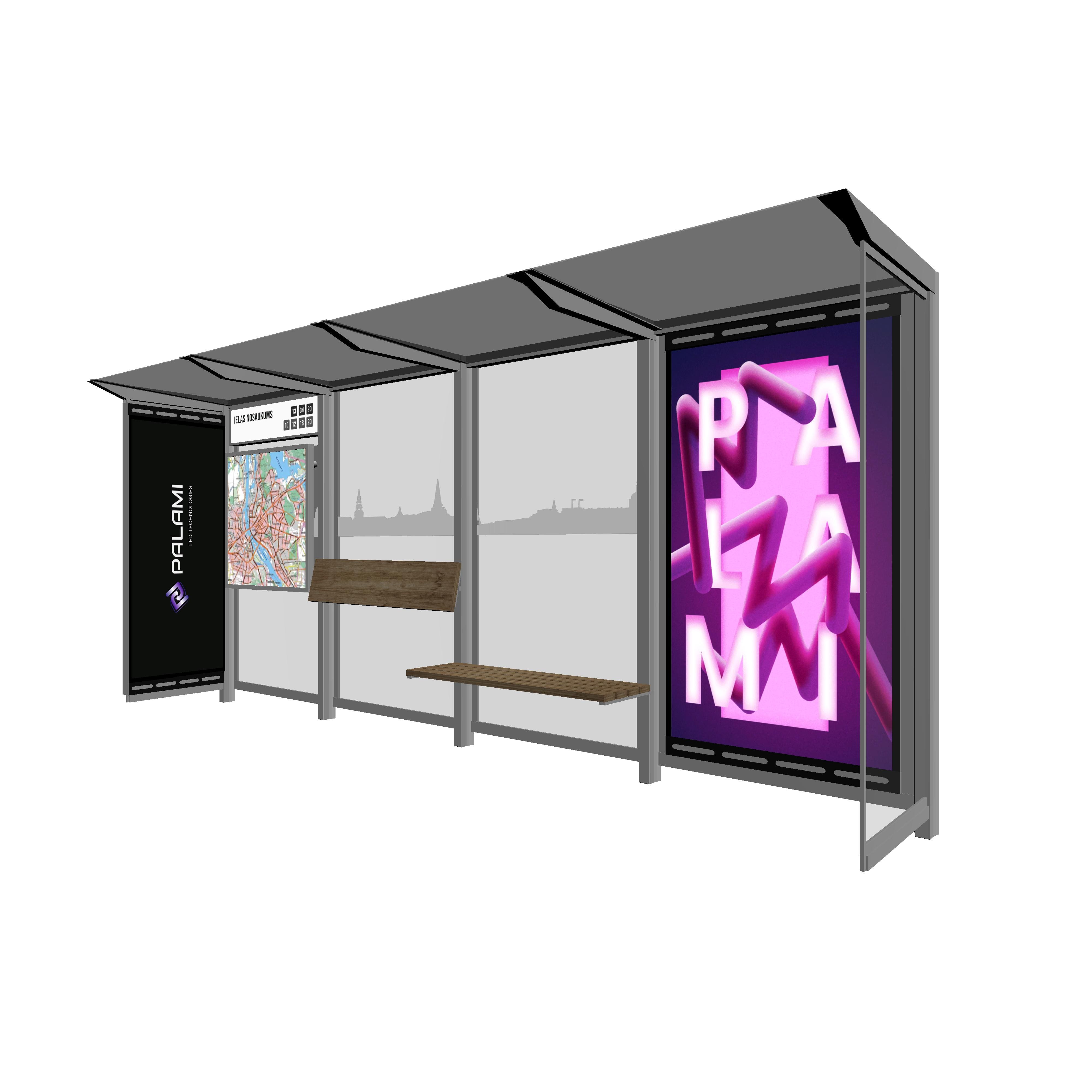 Bus Shelter M-Size by PALAMI Group - Mid-Size Durable Outdoor Advertising Shelter