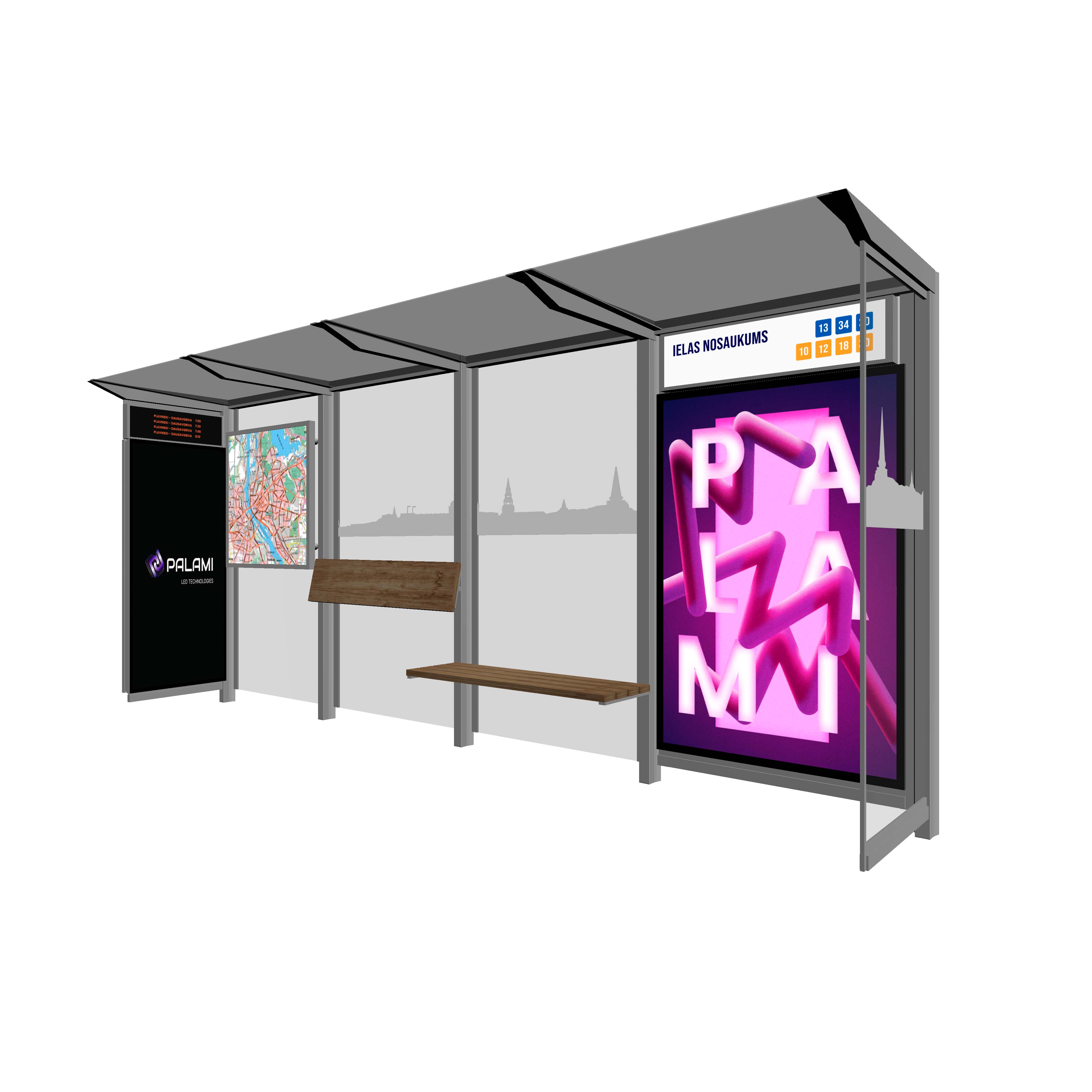 Bus Shelter M-Size by PALAMI Group - Mid-Size Durable Outdoor Advertising Shelter
