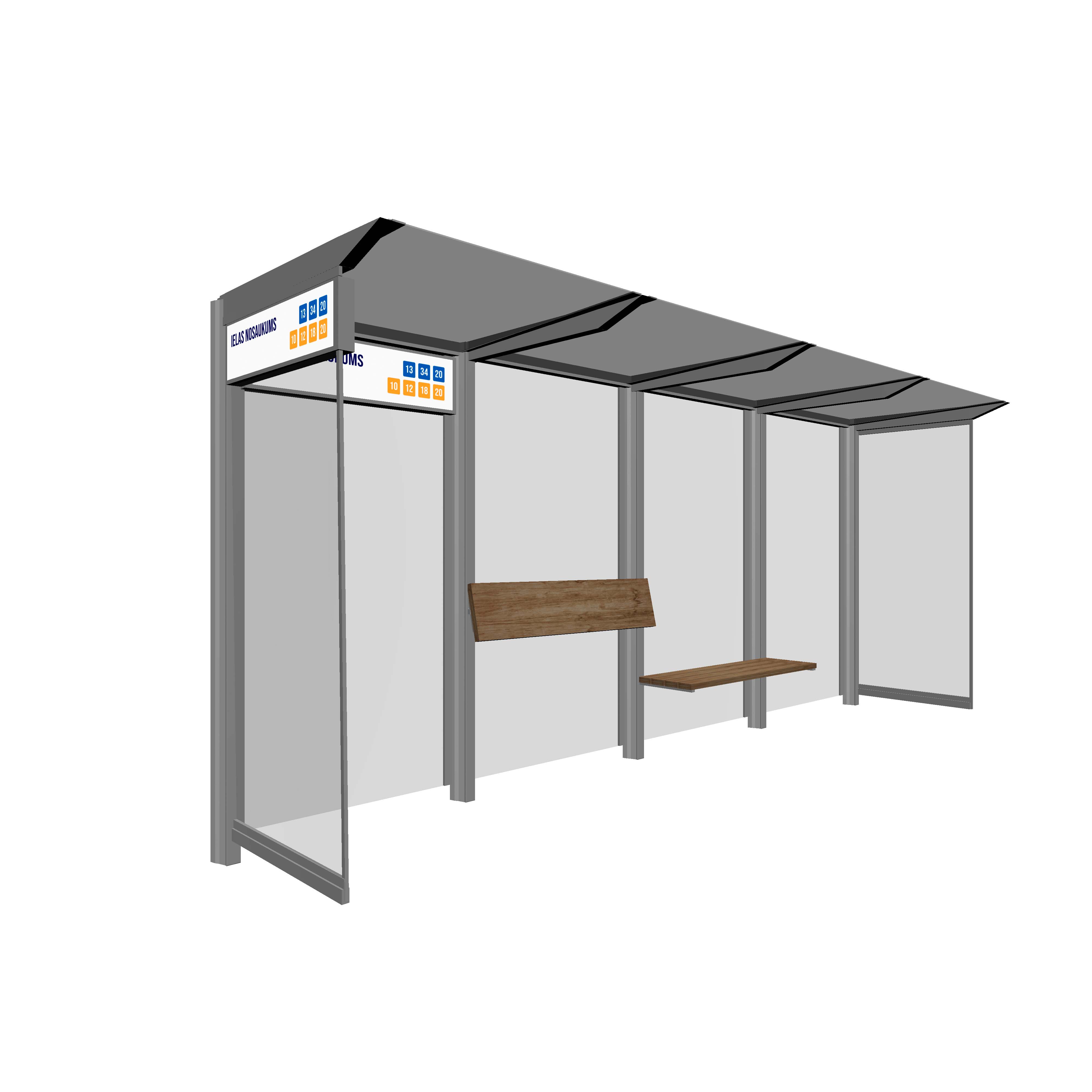 Bus Shelter RIGA XL-Size by PALAMI Group - Extremely Spacious And Maximum Visibility Outdoor Advertising Shelter