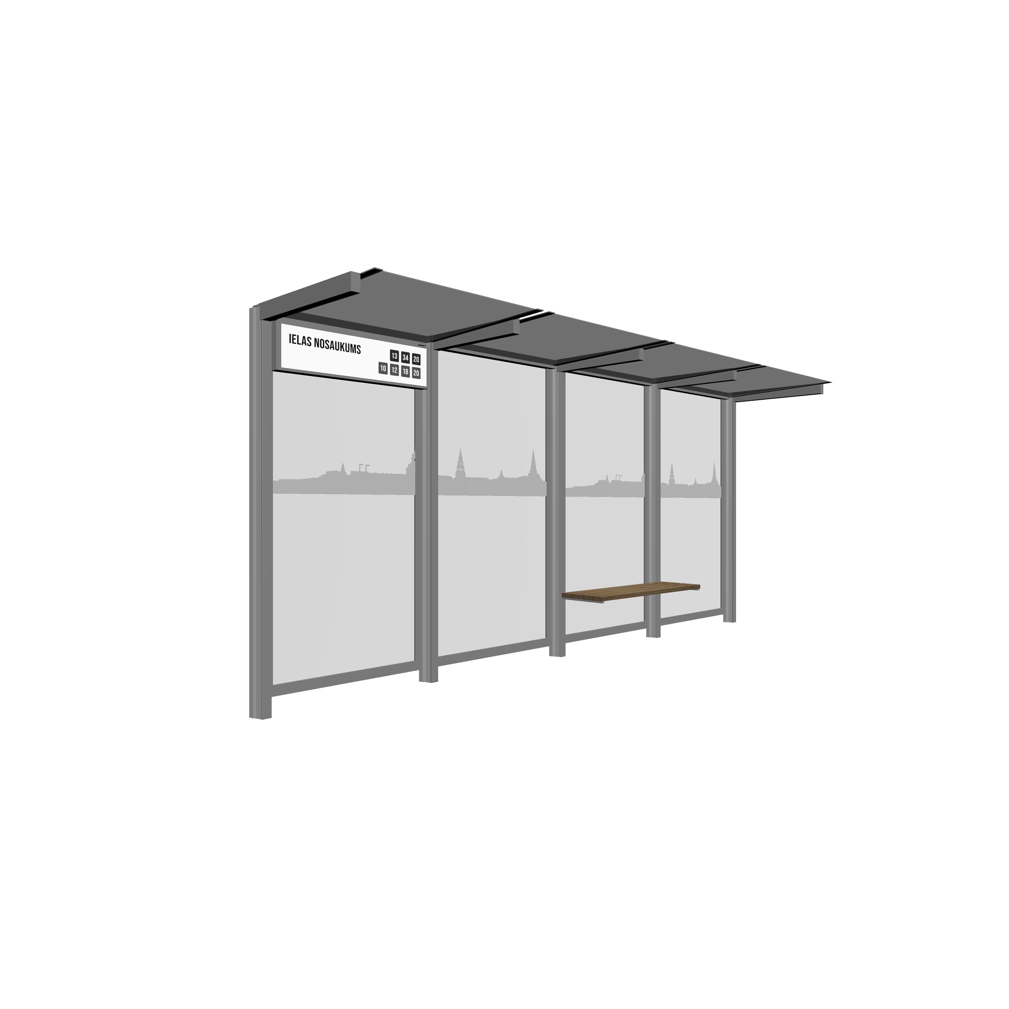 Bus Shelter RIGA XL-Size by PALAMI Group - Extremely Spacious And Maximum Visibility Outdoor Advertising Shelter