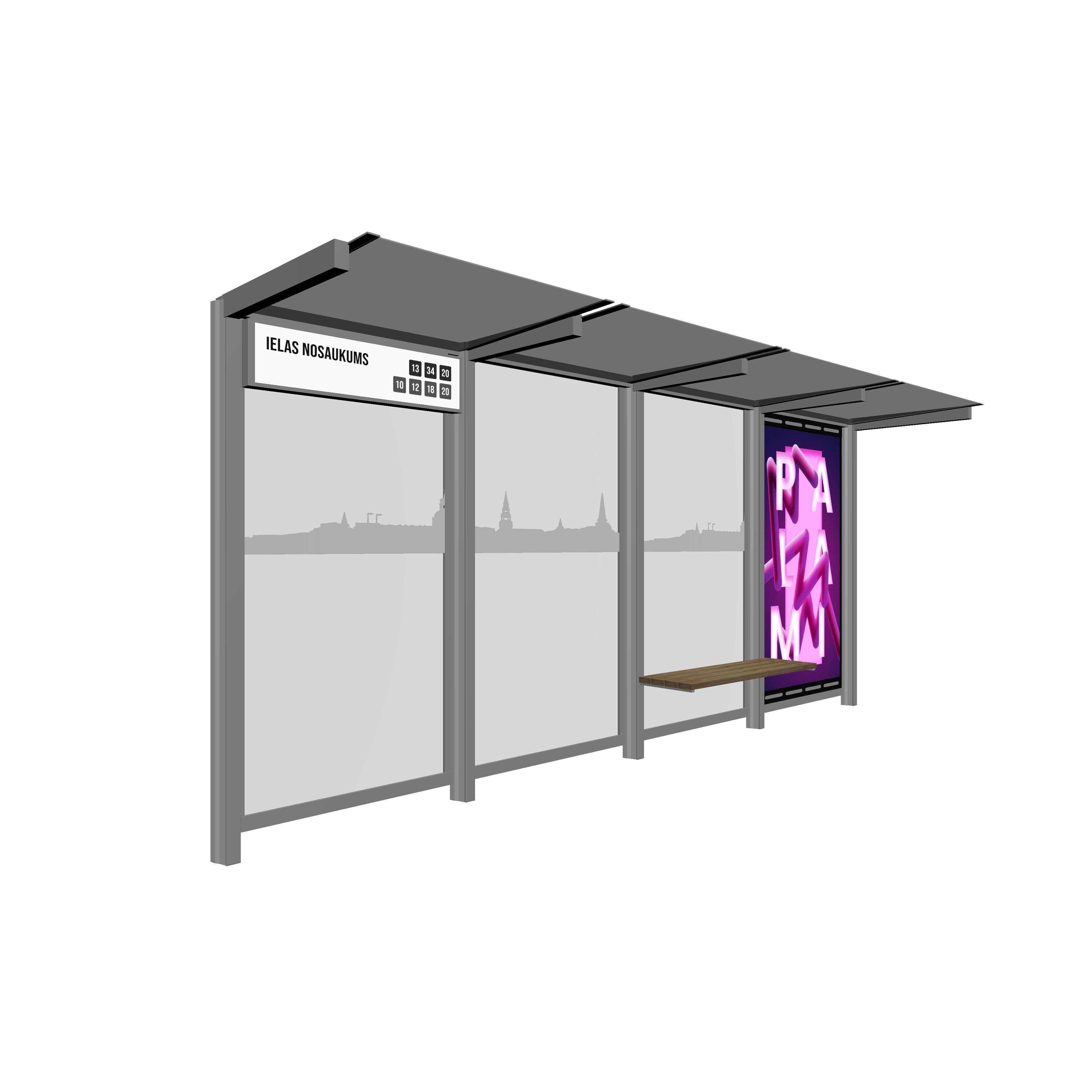 Bus Shelter RIGA Rear Section LED Display by PALAMI Group