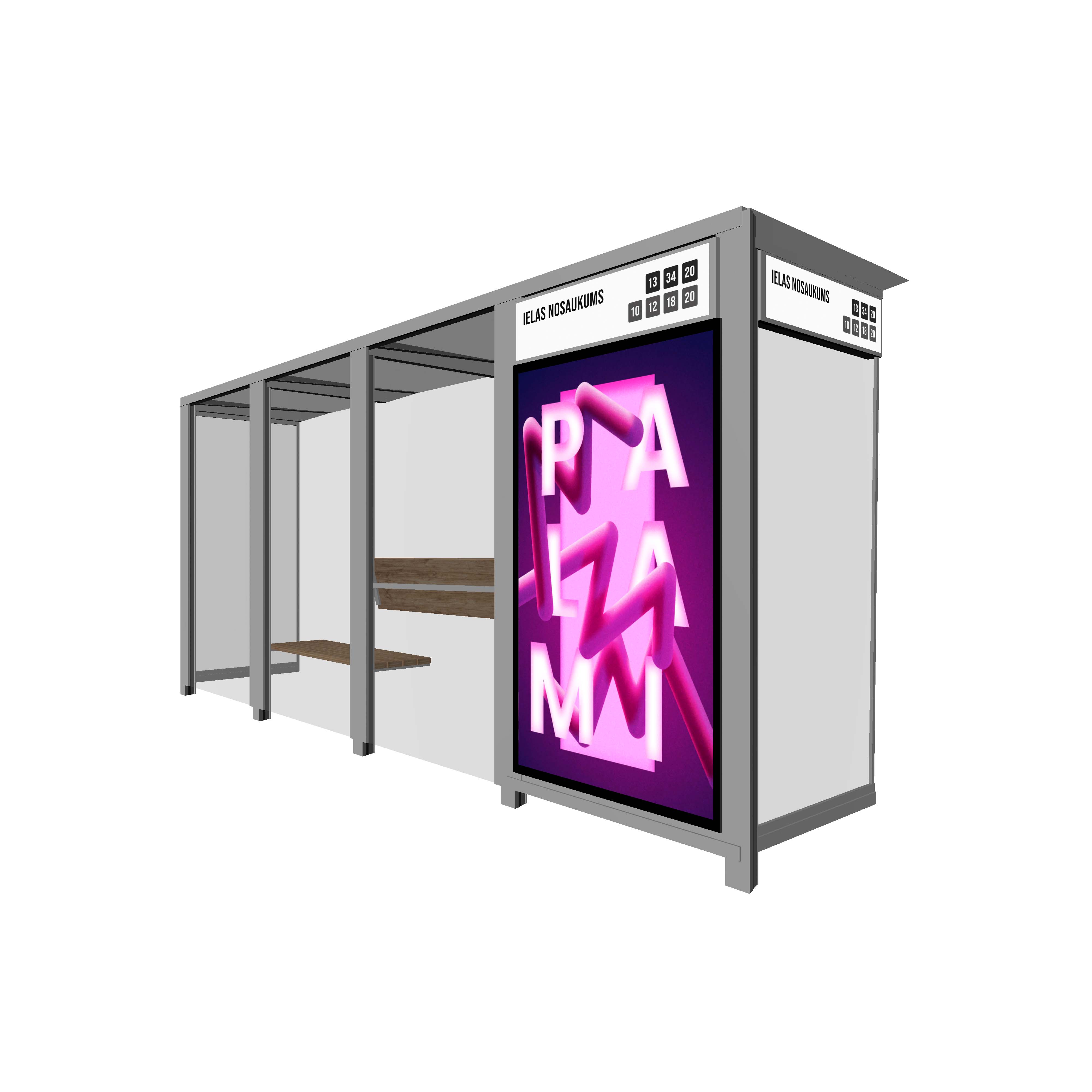 Bus Shelter RIGA Rear Section LED Display by PALAMI Group