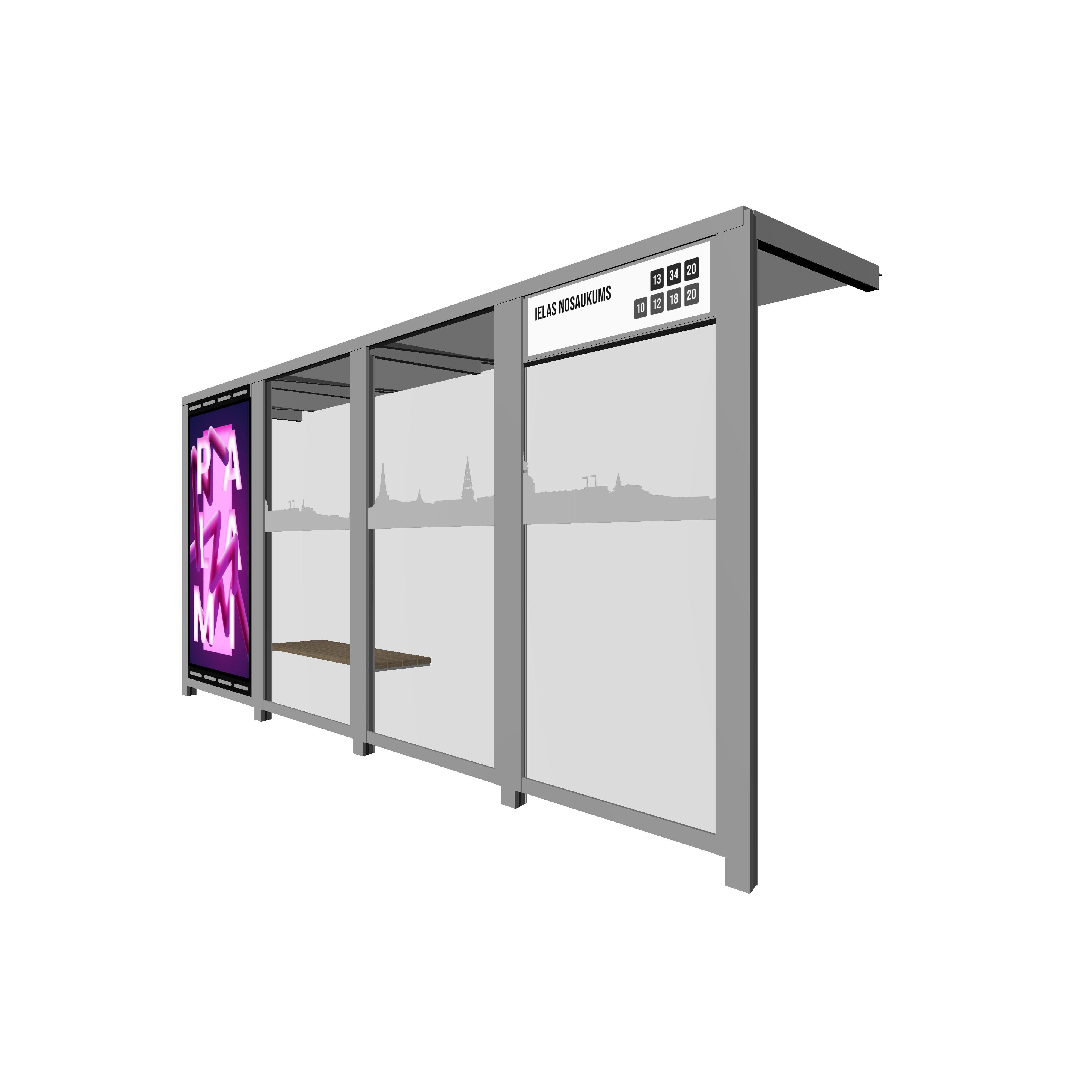 Bus Shelter RIGA Rear Section LED Display by PALAMI Group