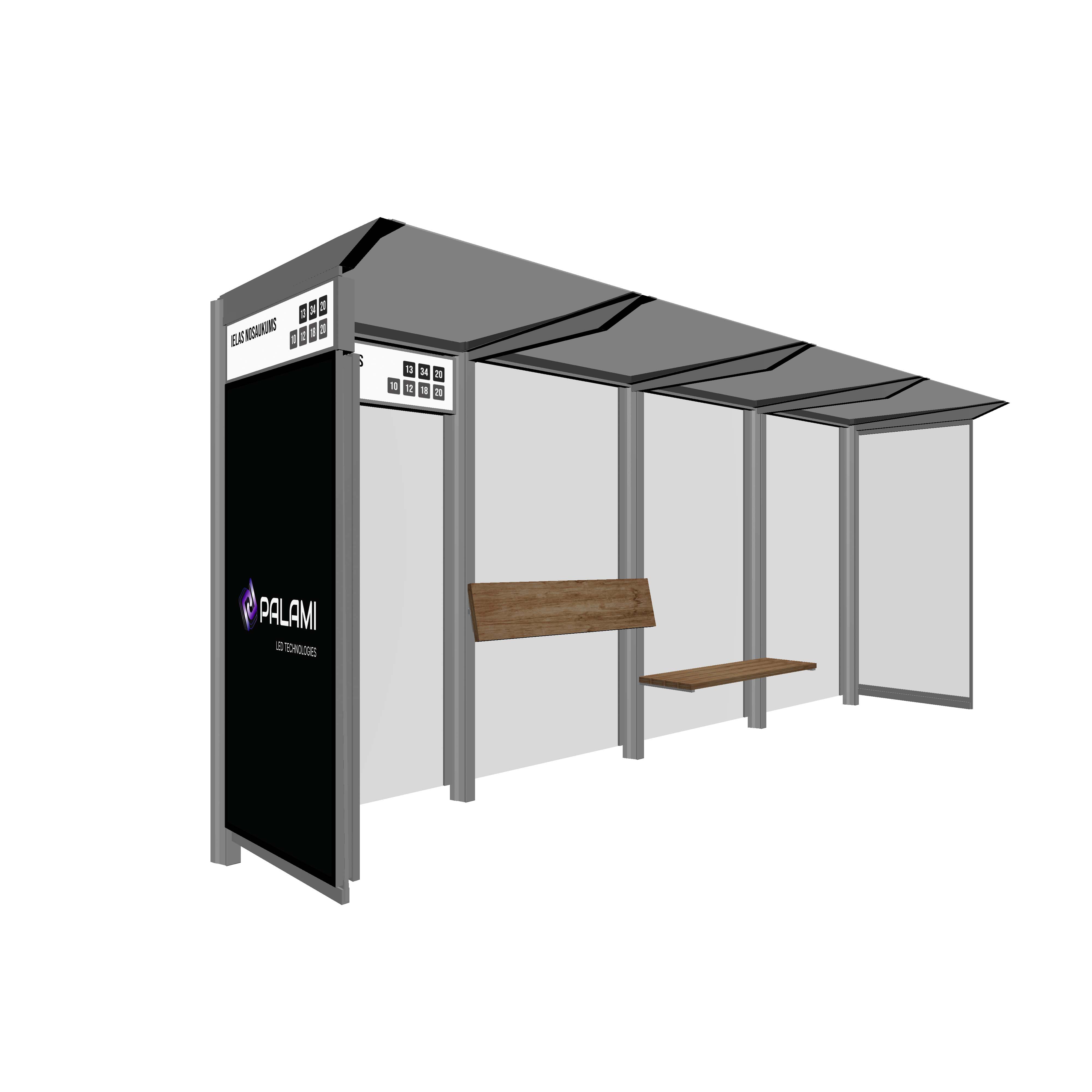 Bus Shelter (L/XL) Side Section LED Display by PALAMI Group - High-Visibility Outdoor Advertising Display